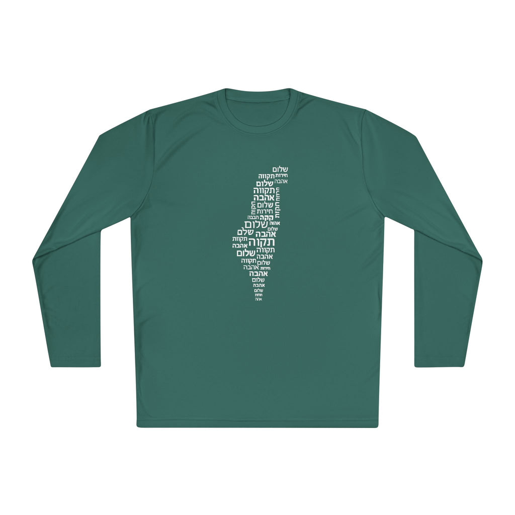 Hebrew Letters Unisex Lightweight Long Sleeve Tee - American Zionist
