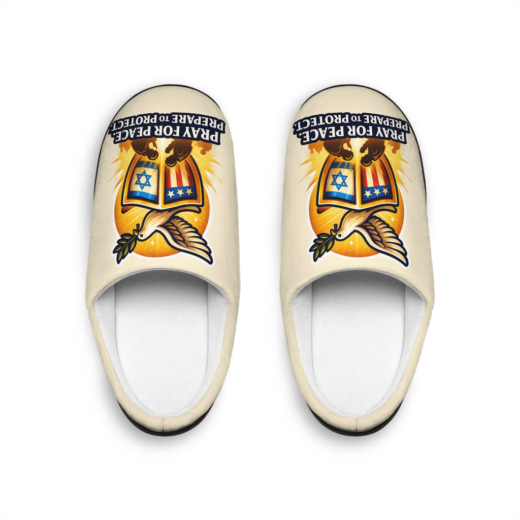 Pray For Peace Women's Indoor Slippers - American Zionist
