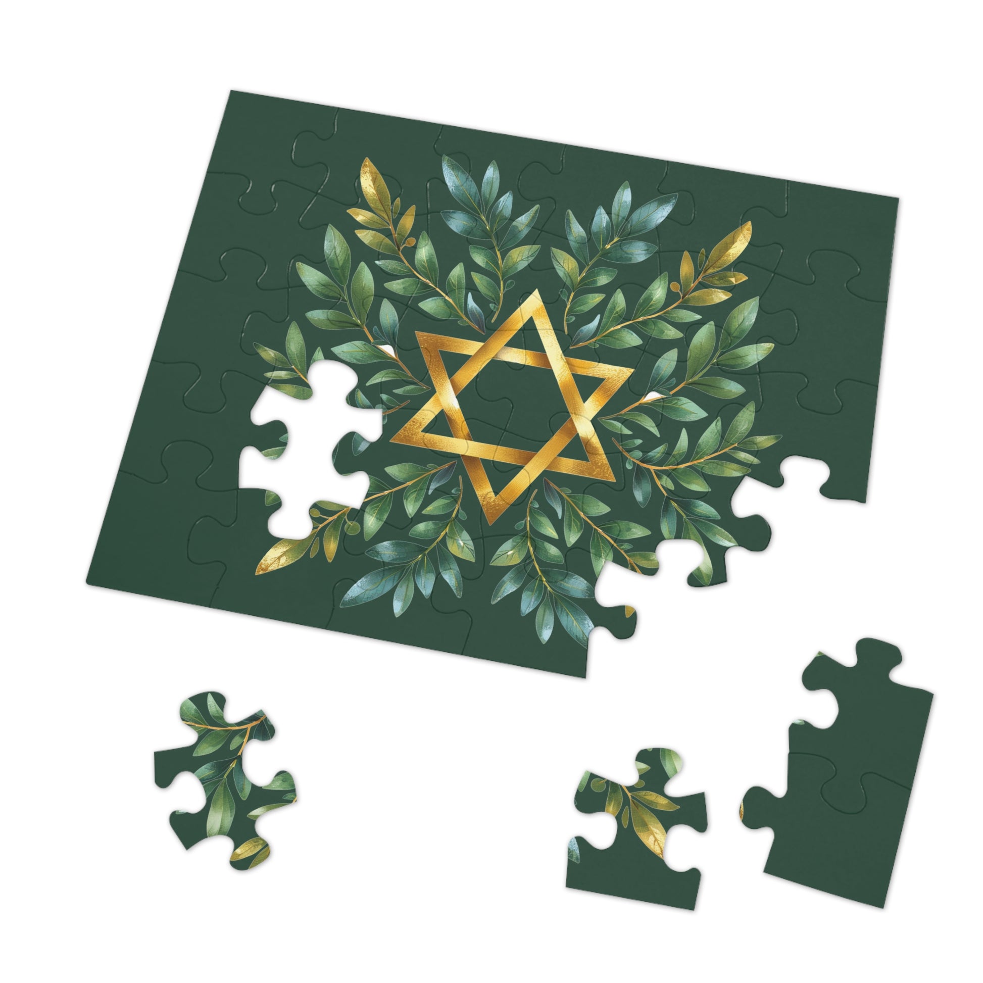 Wreath Star of David Jigsaw Puzzle with Tin - American Zionist
