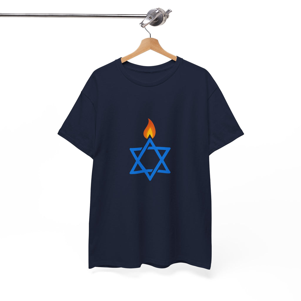 Fire Stars Of David Unisex Heavy Cotton Tee - American Zionist