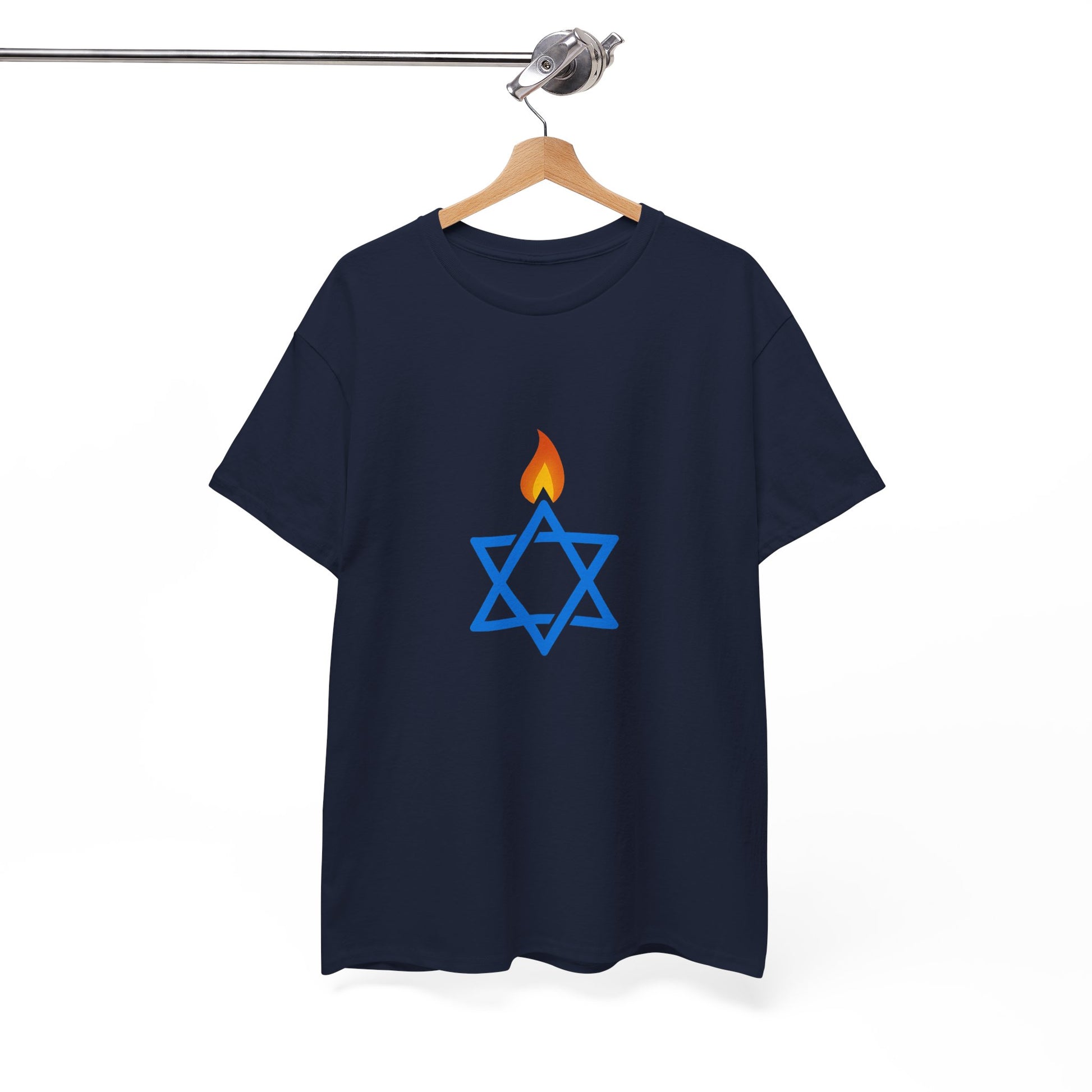 Fire Stars Of David Unisex Heavy Cotton Tee - American Zionist