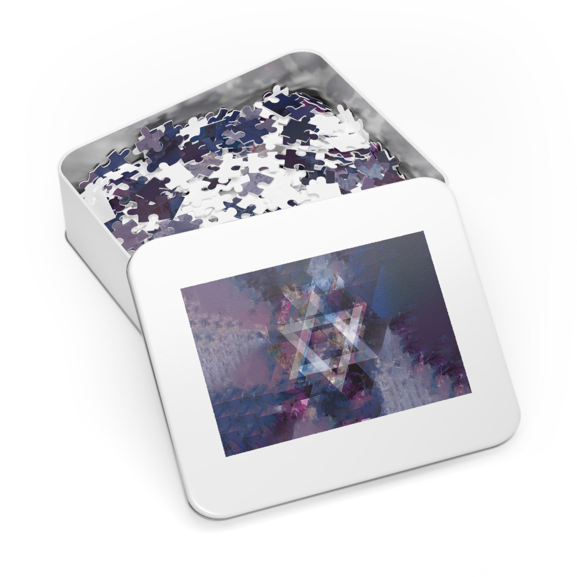Abstract Star of David Jigsaw Puzzle with Tin - American Zionist