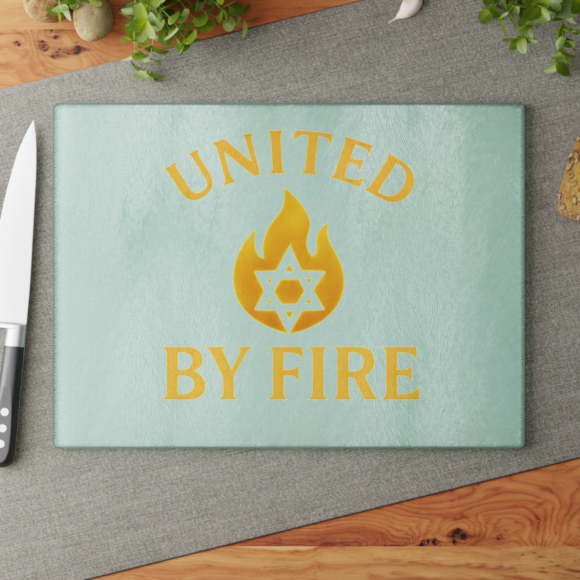 United by Fire Glass Cutting Board - American Zionist