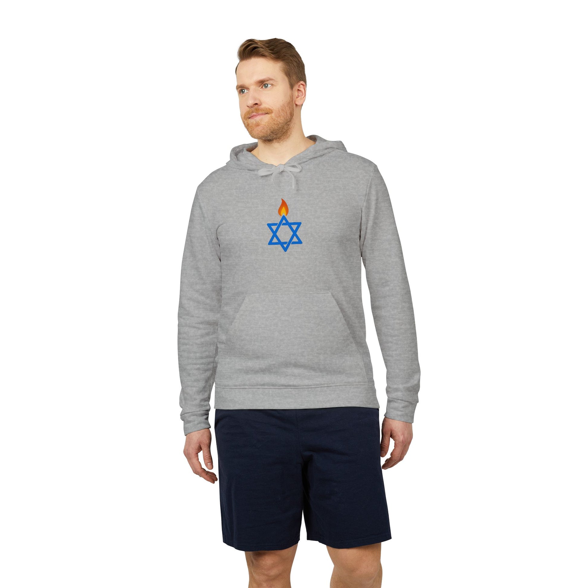Fire Stars Of David Adidas Unisex Fleece Hoodie - American Zionist