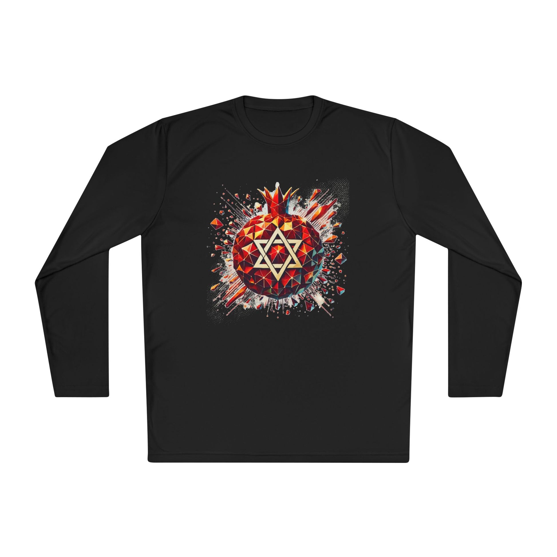 Pomegranate Star of David Unisex Lightweight Long Sleeve Tee - American Zionist