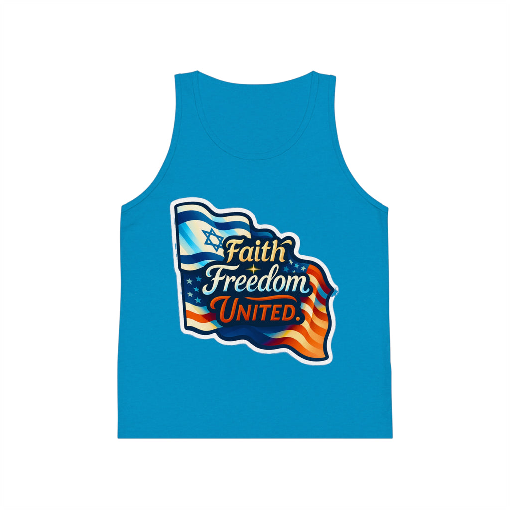 Faith Freedom United Kid's Jersey Tank Top - American Zionist