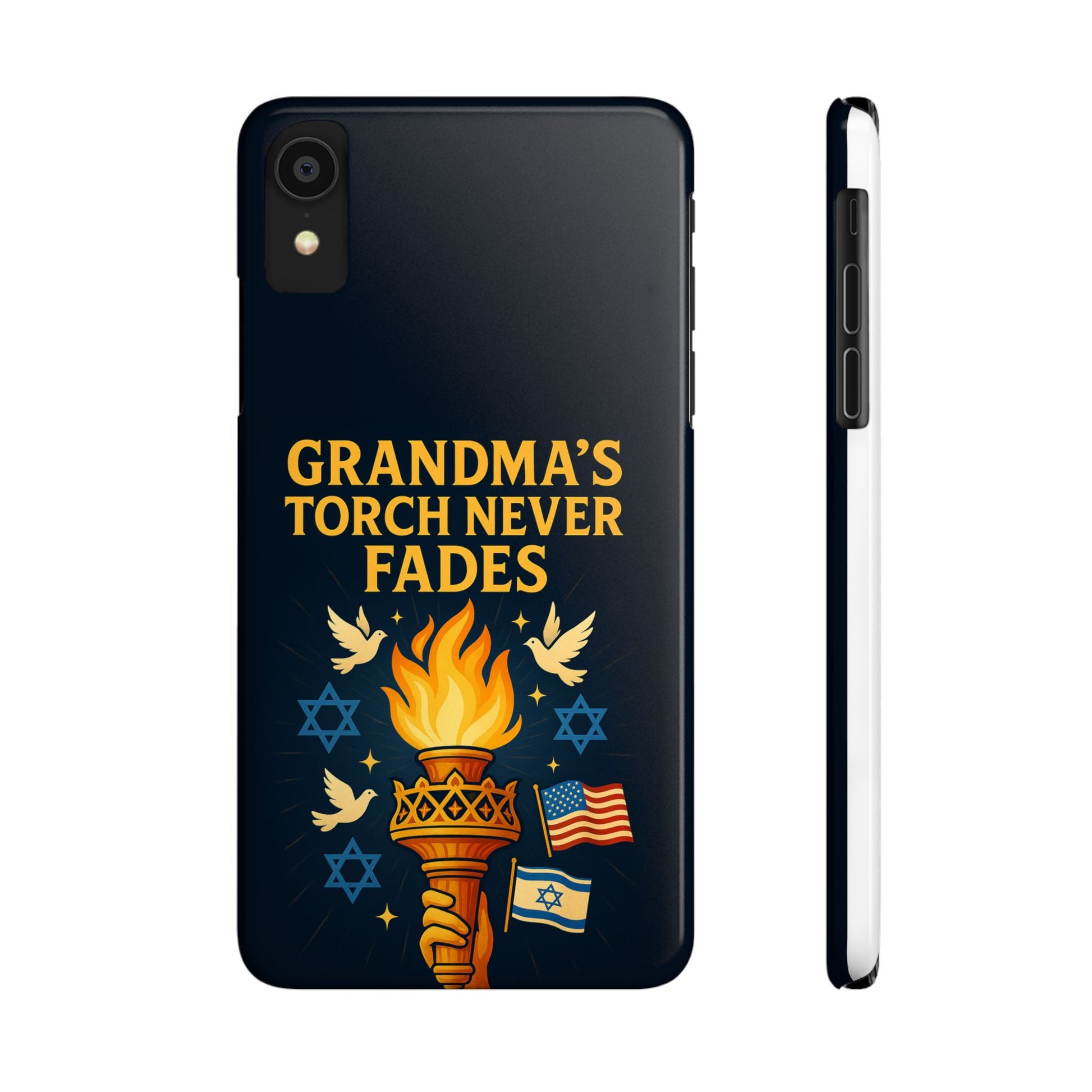Grandma Torch Never Fade Slim Phone Cases - American Zionist
