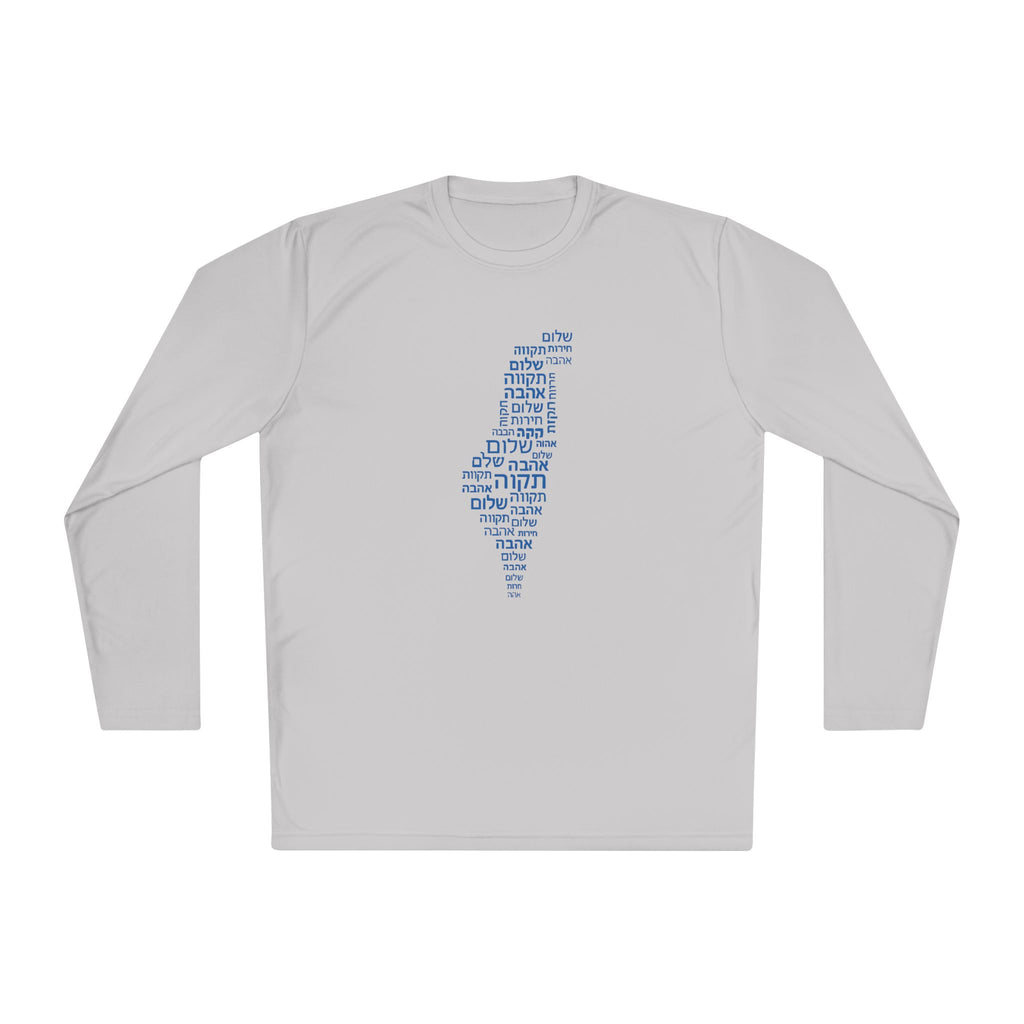 Hebrew Letters Unisex Lightweight Long Sleeve Tee - American Zionist