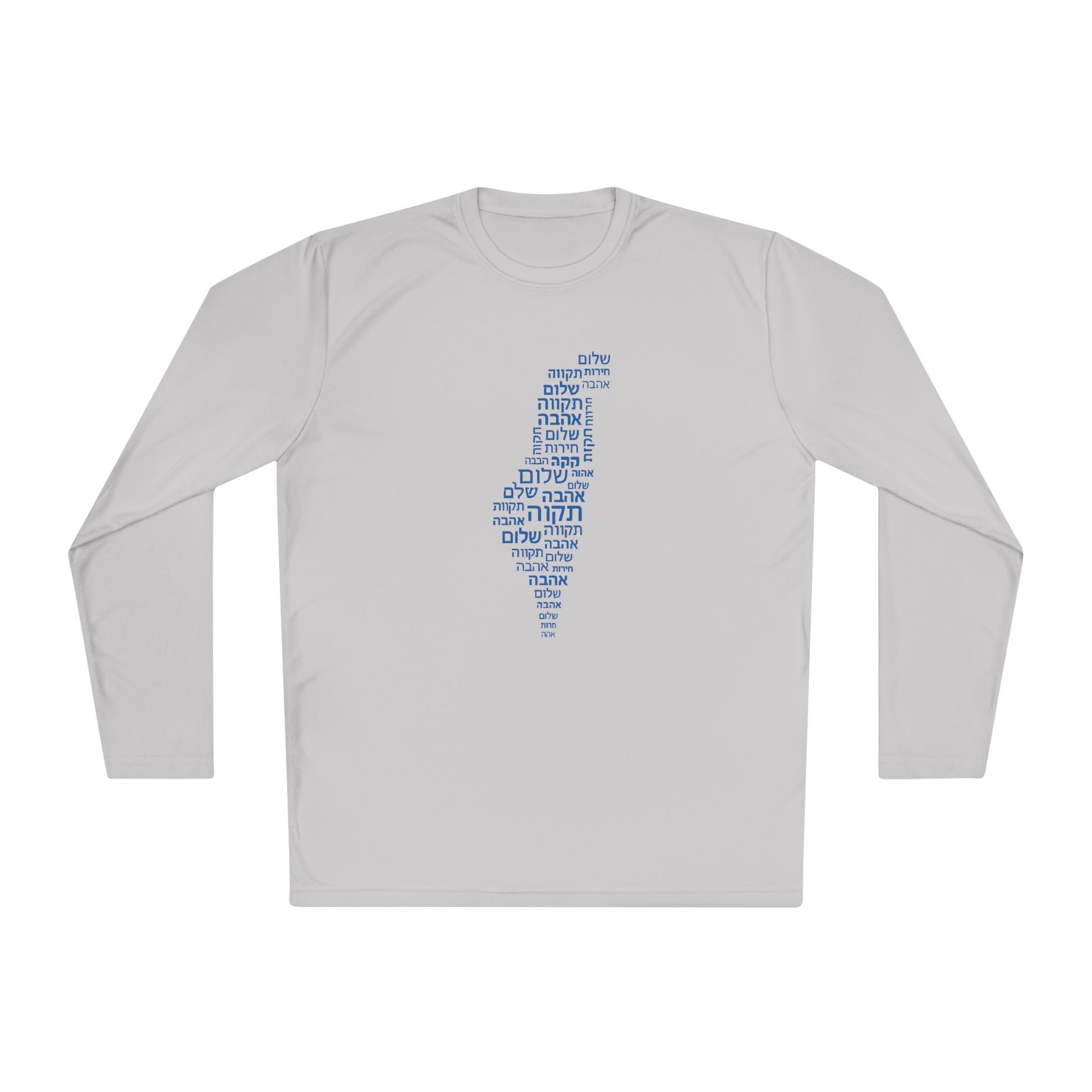 Hebrew Letters Unisex Lightweight Long Sleeve Tee - American Zionist