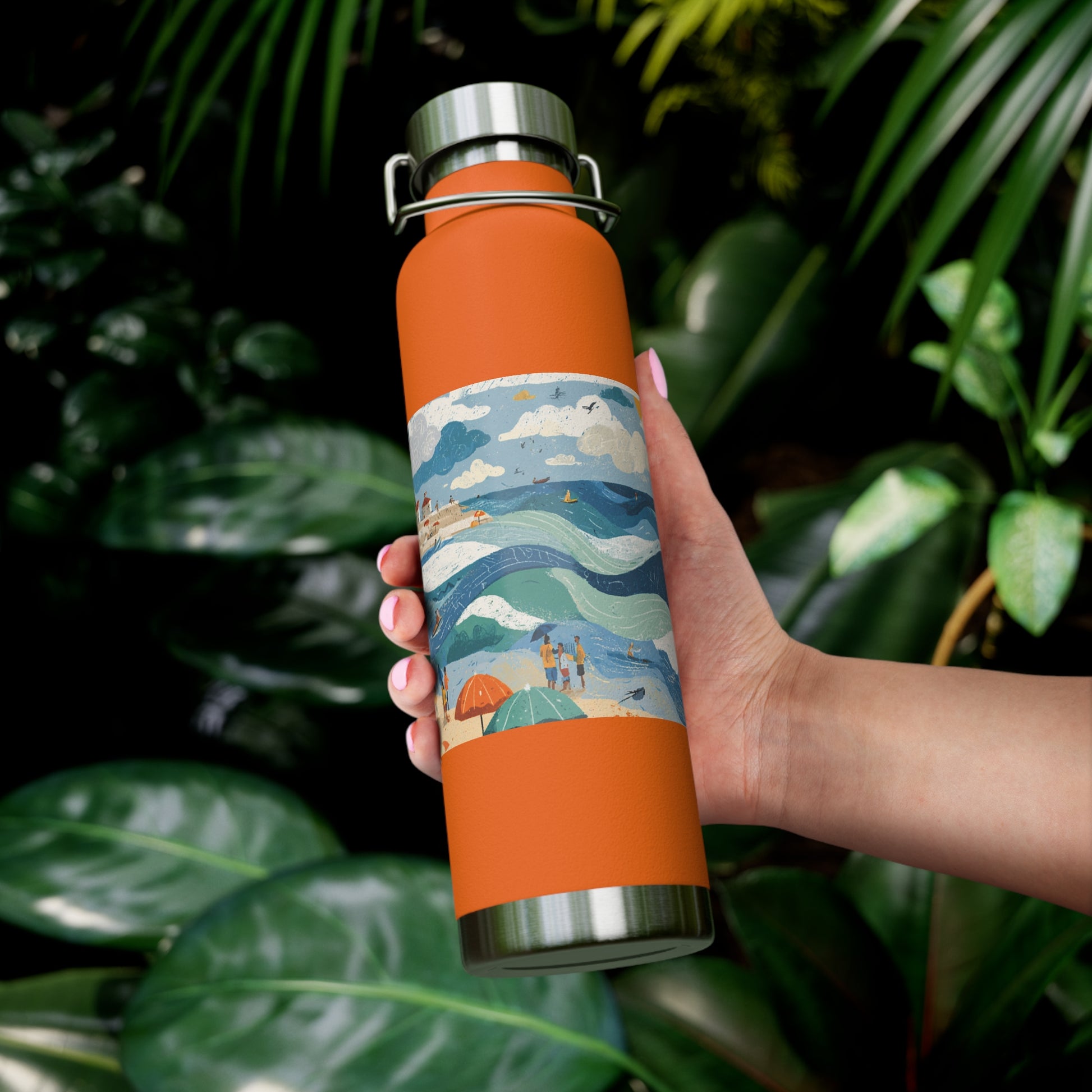 Tel Aviv Beach Copper Vacuum Insulated Bottle, 22oz - American Zionist
