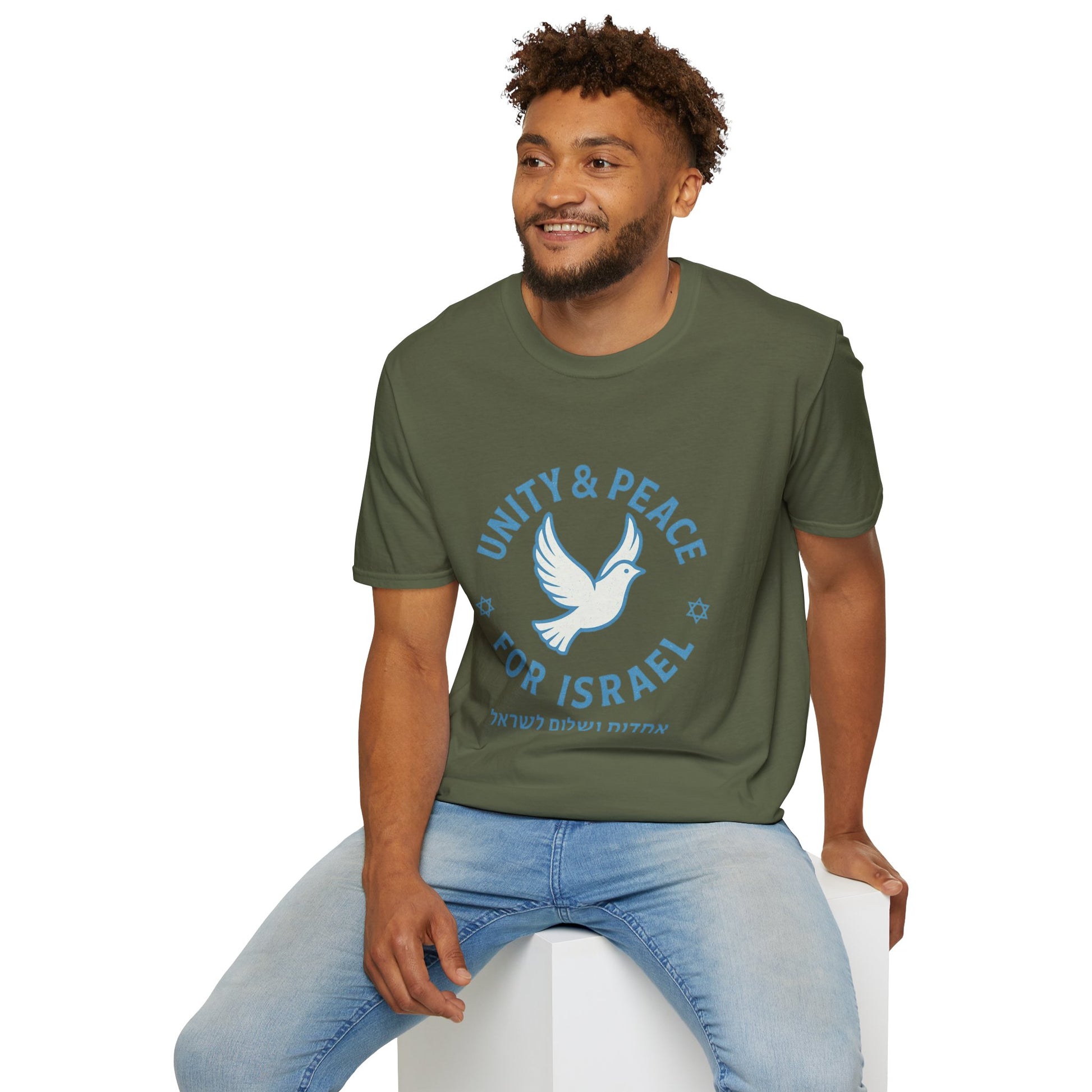 Unity Peace For Israel Unisex Softstyle T-Shirt - American Zionist
