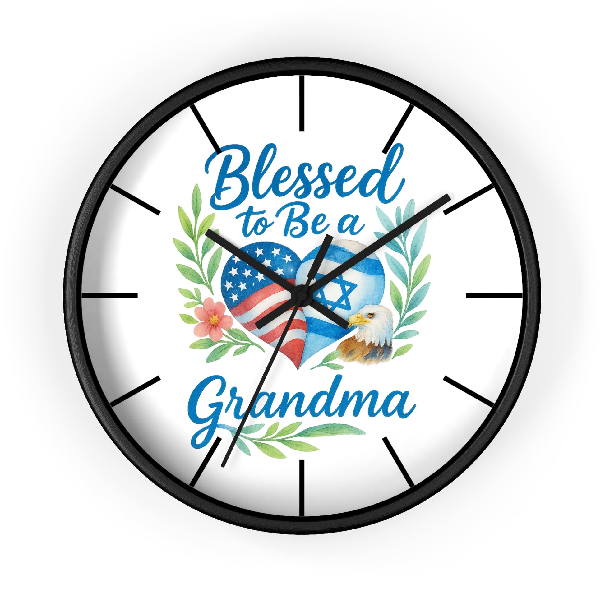 Blessed To Be A Grandma Wall Clock - American Zionist
