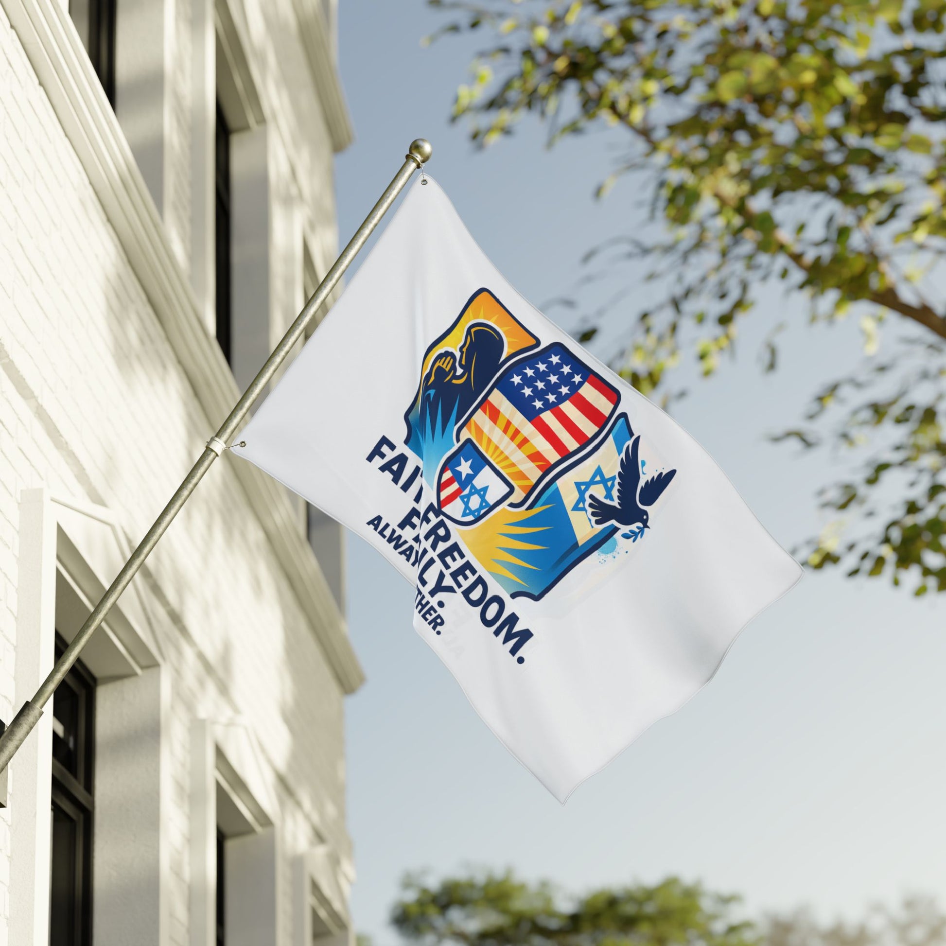 Faith, Freedom, Family Double Sided Flag - American Zionist