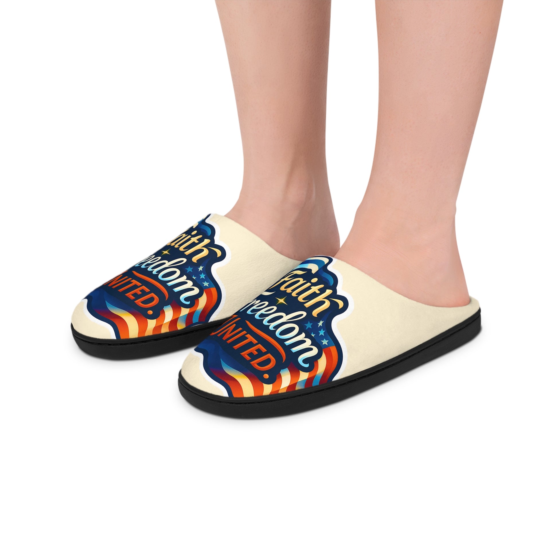 Faith Freedom United Women's Indoor Slippers - American Zionist