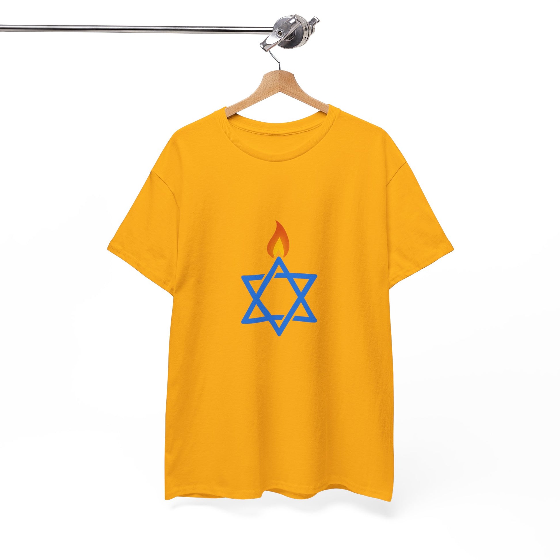 Fire Stars Of David Unisex Heavy Cotton Tee - American Zionist
