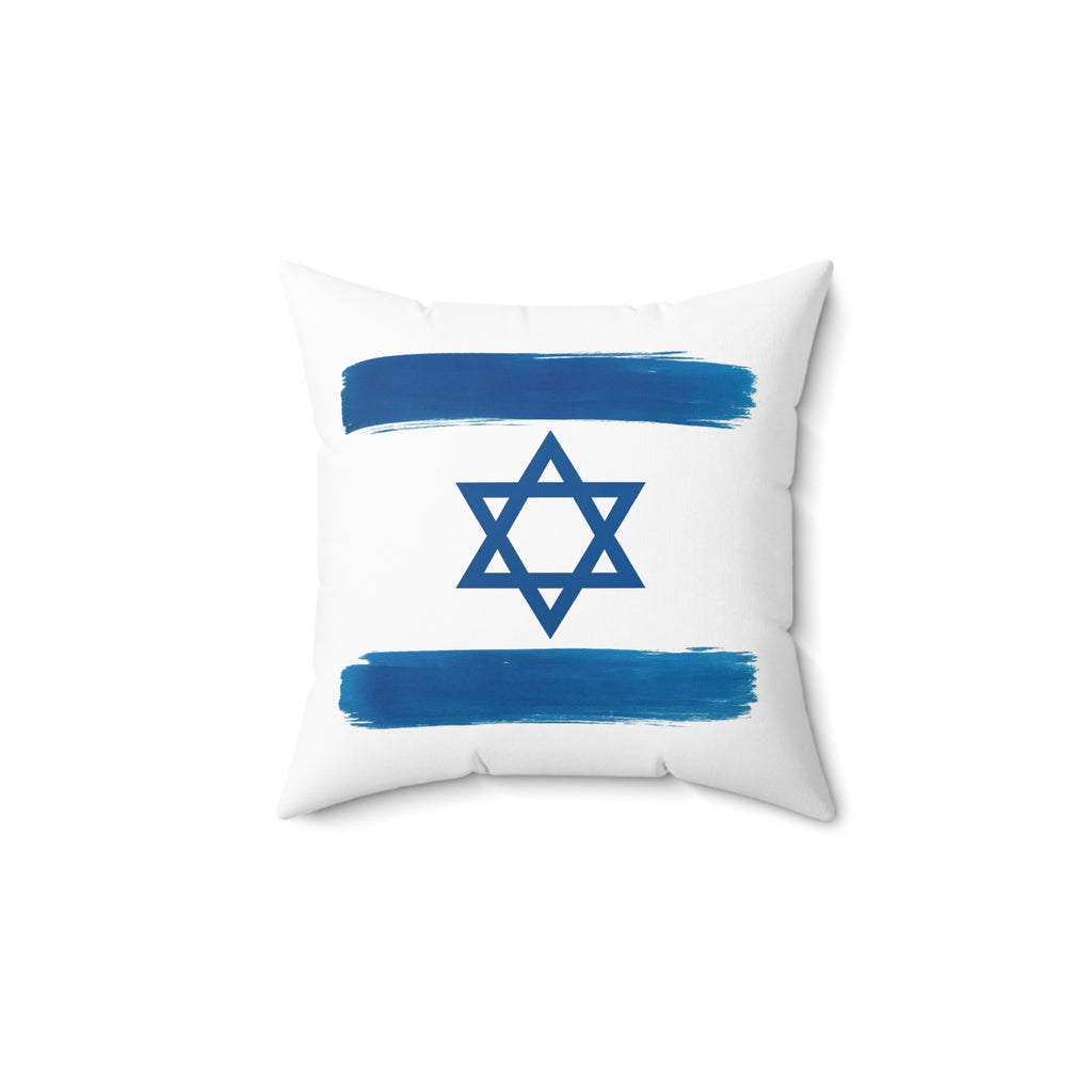 Blue Stars Of David Spun Polyester Square Pillow - American Zionist