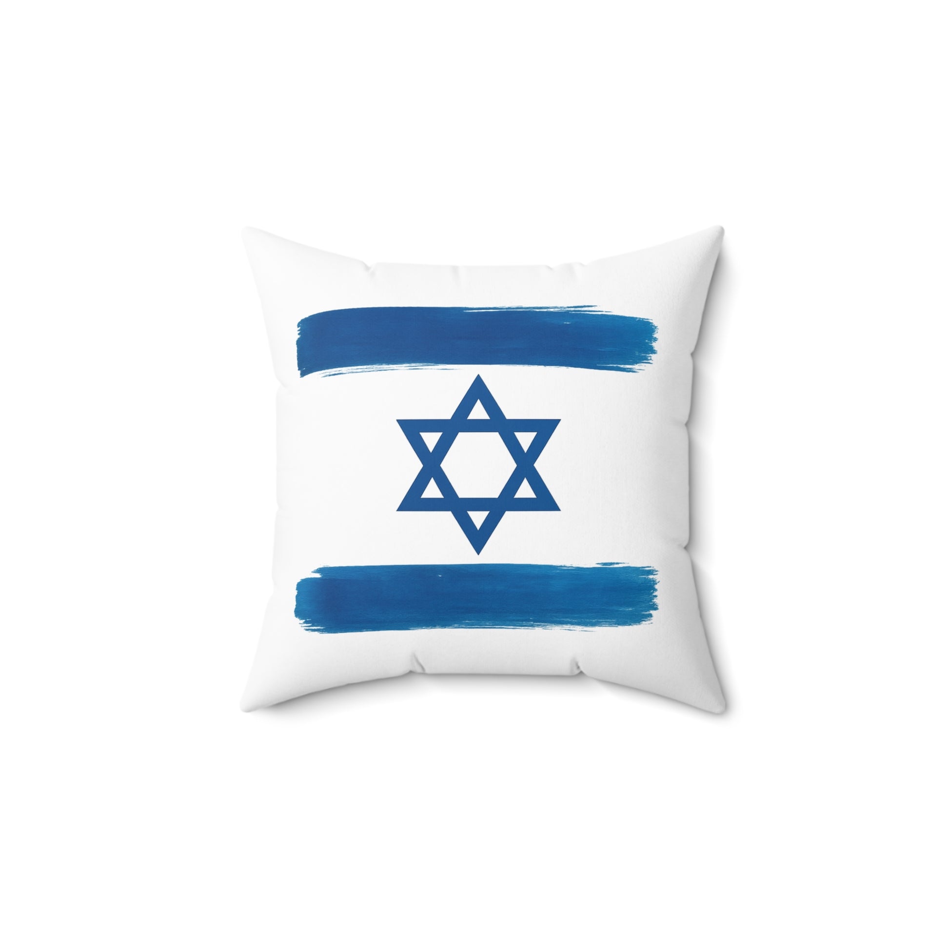Blue Stars Of David Spun Polyester Square Pillow - American Zionist