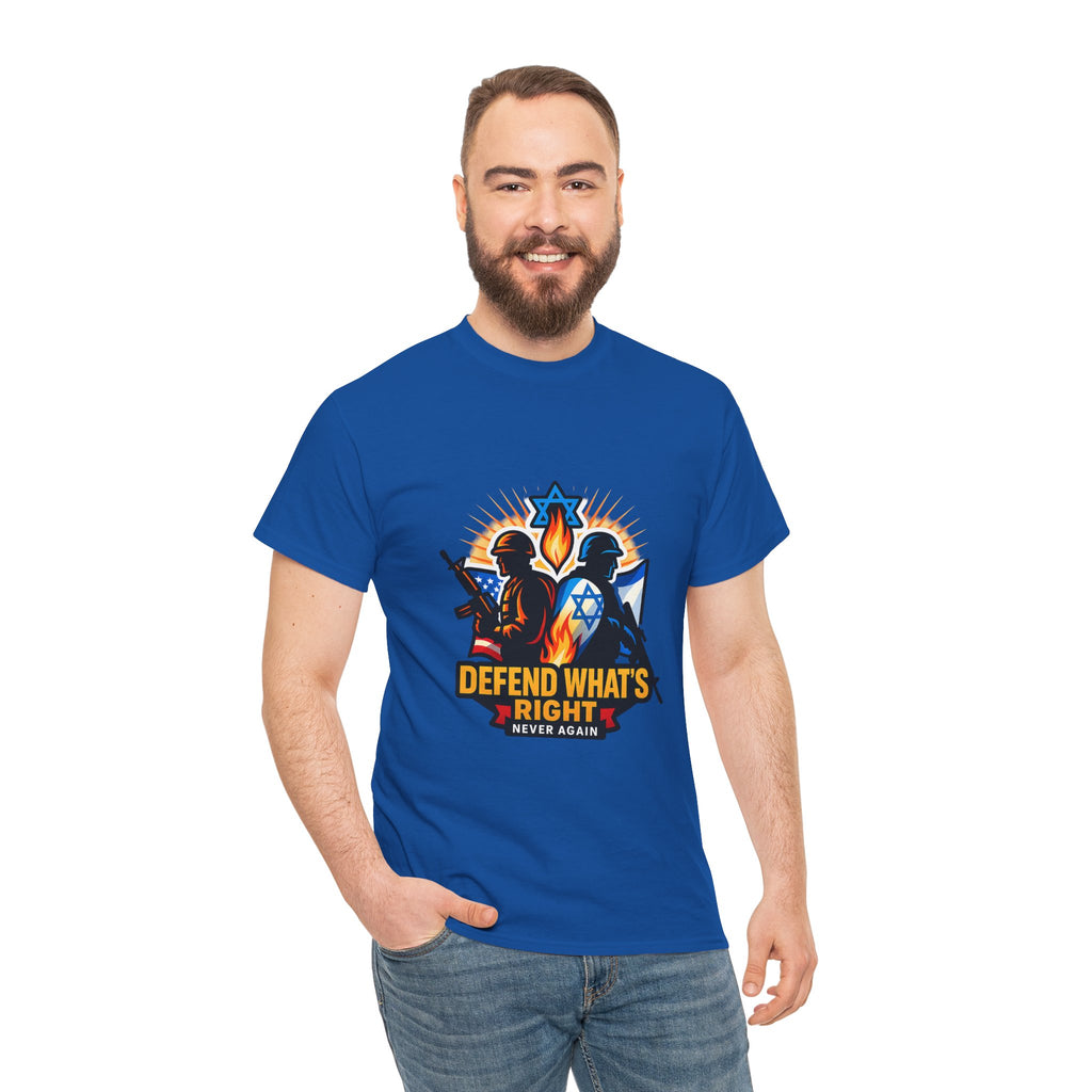 Defend Whats Right Unisex Heavy Cotton Tee - American Zionist