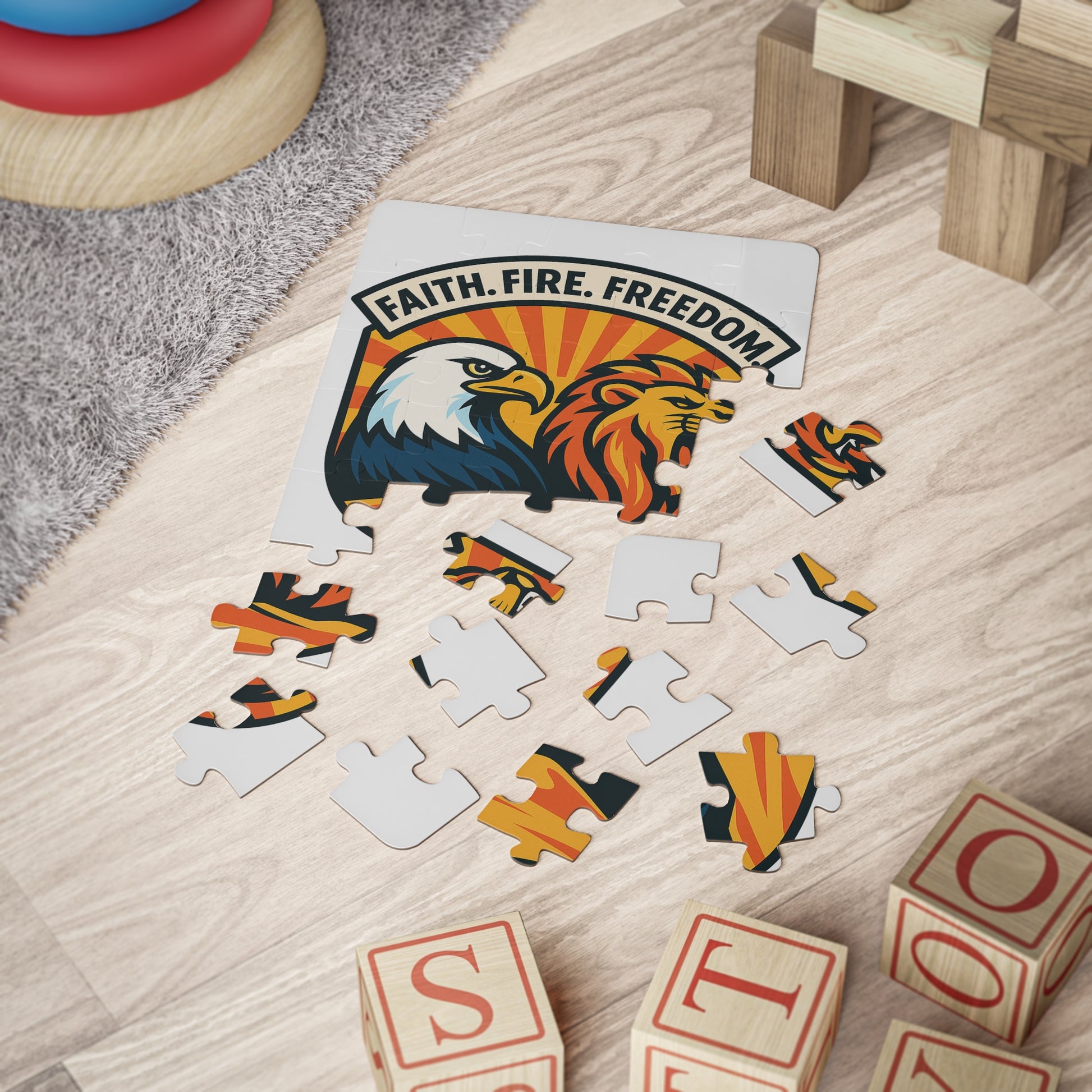 Lions Eagles Rise Kids' Puzzle, 30 - Piece - American Zionist