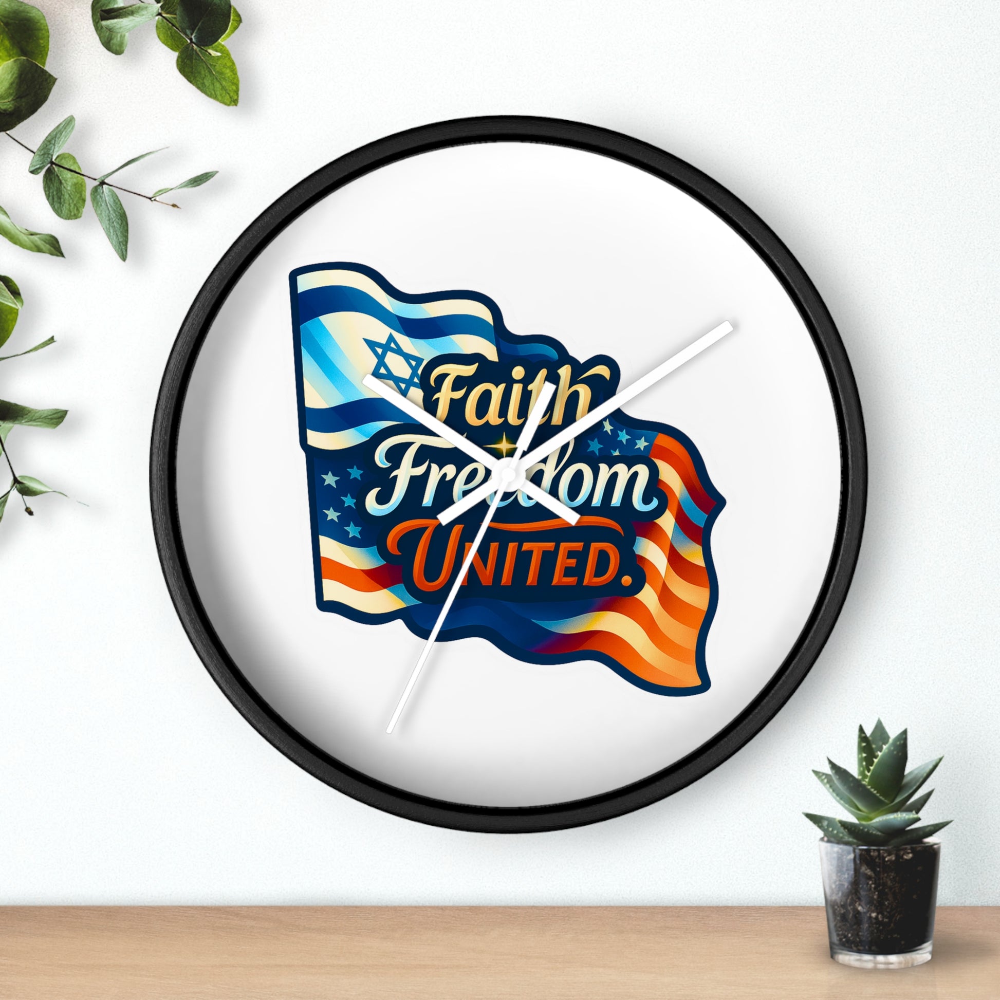 Faith Freedom United Wall Clock - American Zionist