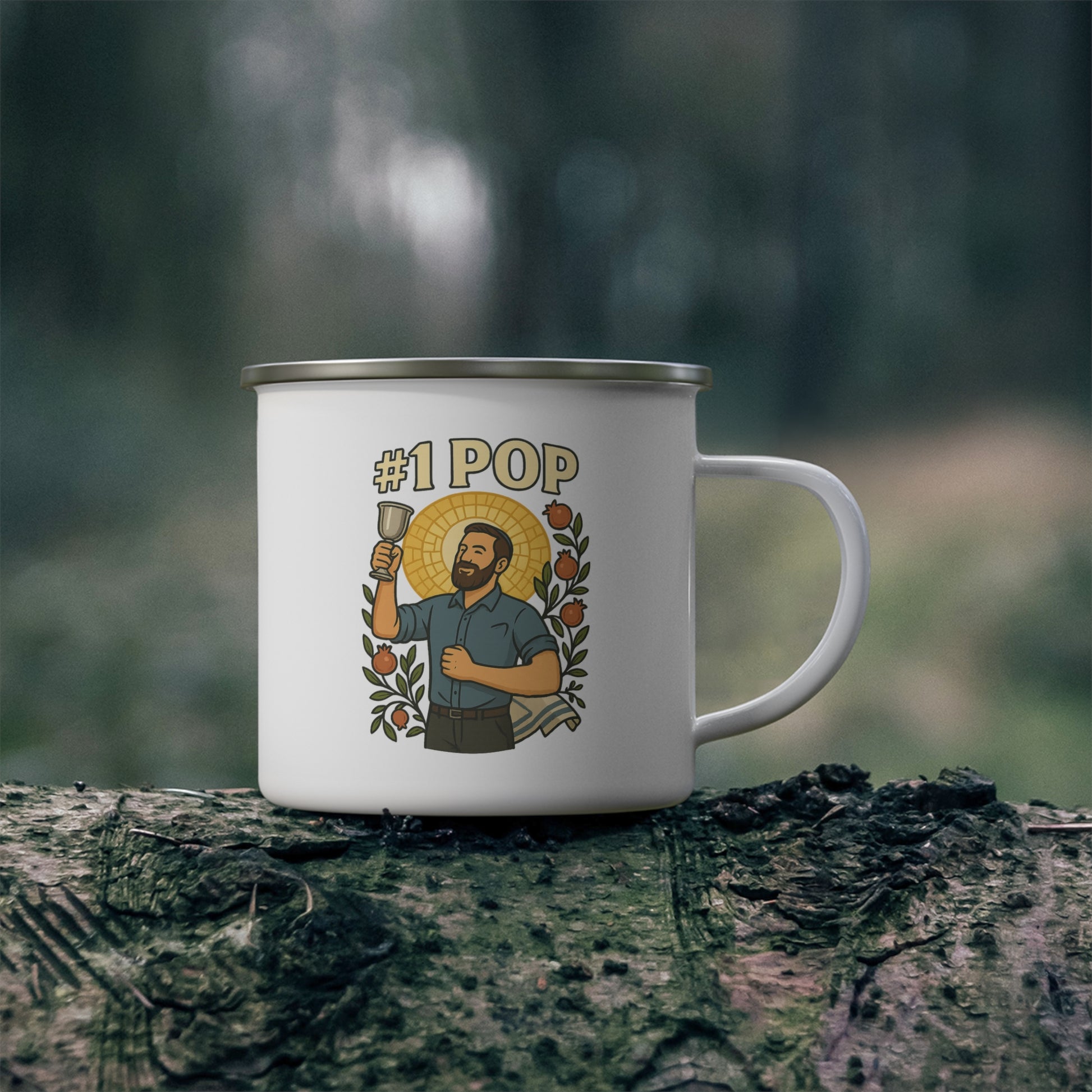 1 Pop Enamel Camping Mug - American Zionist