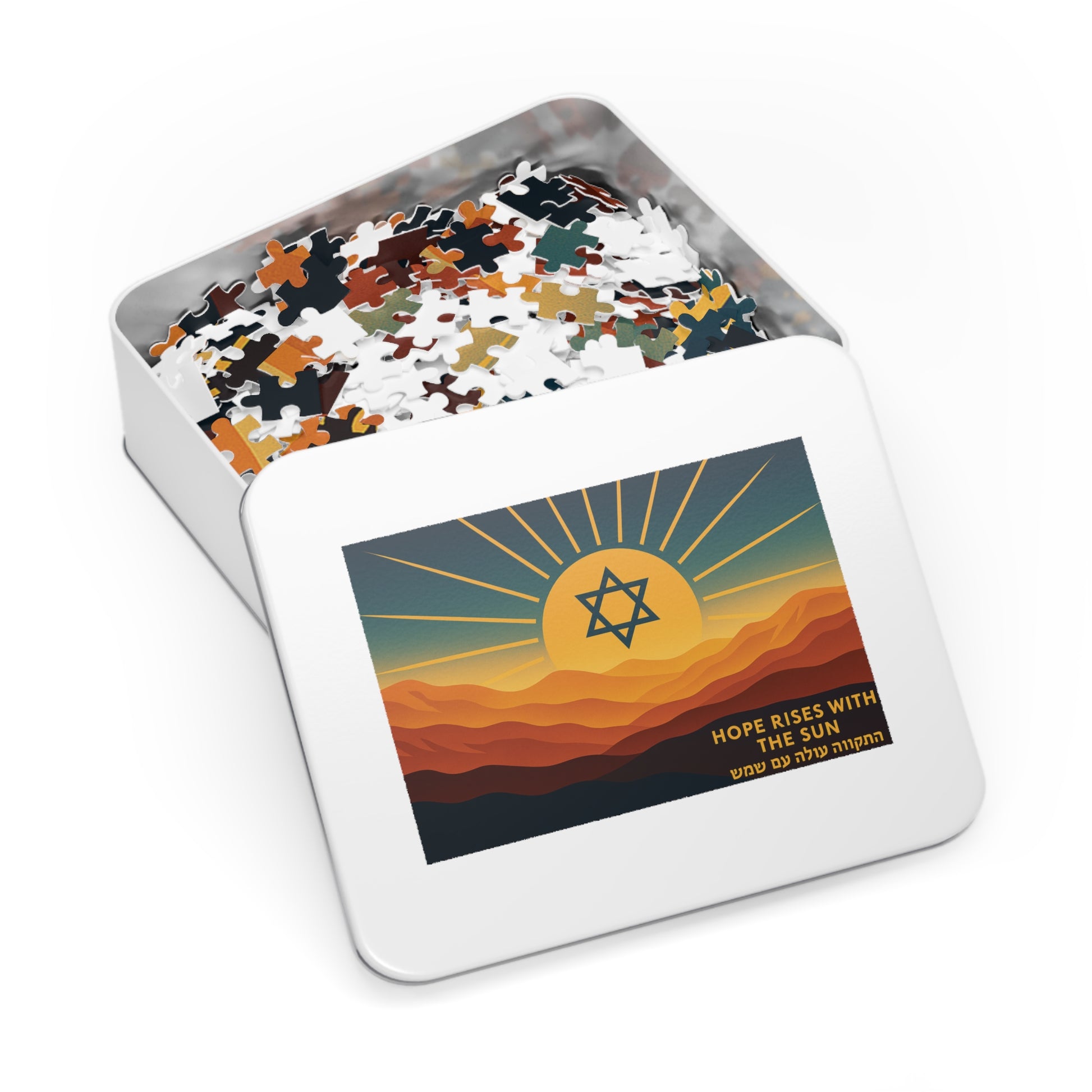 Hope Rises With The Sun Jigsaw Puzzle with Tin - American Zionist
