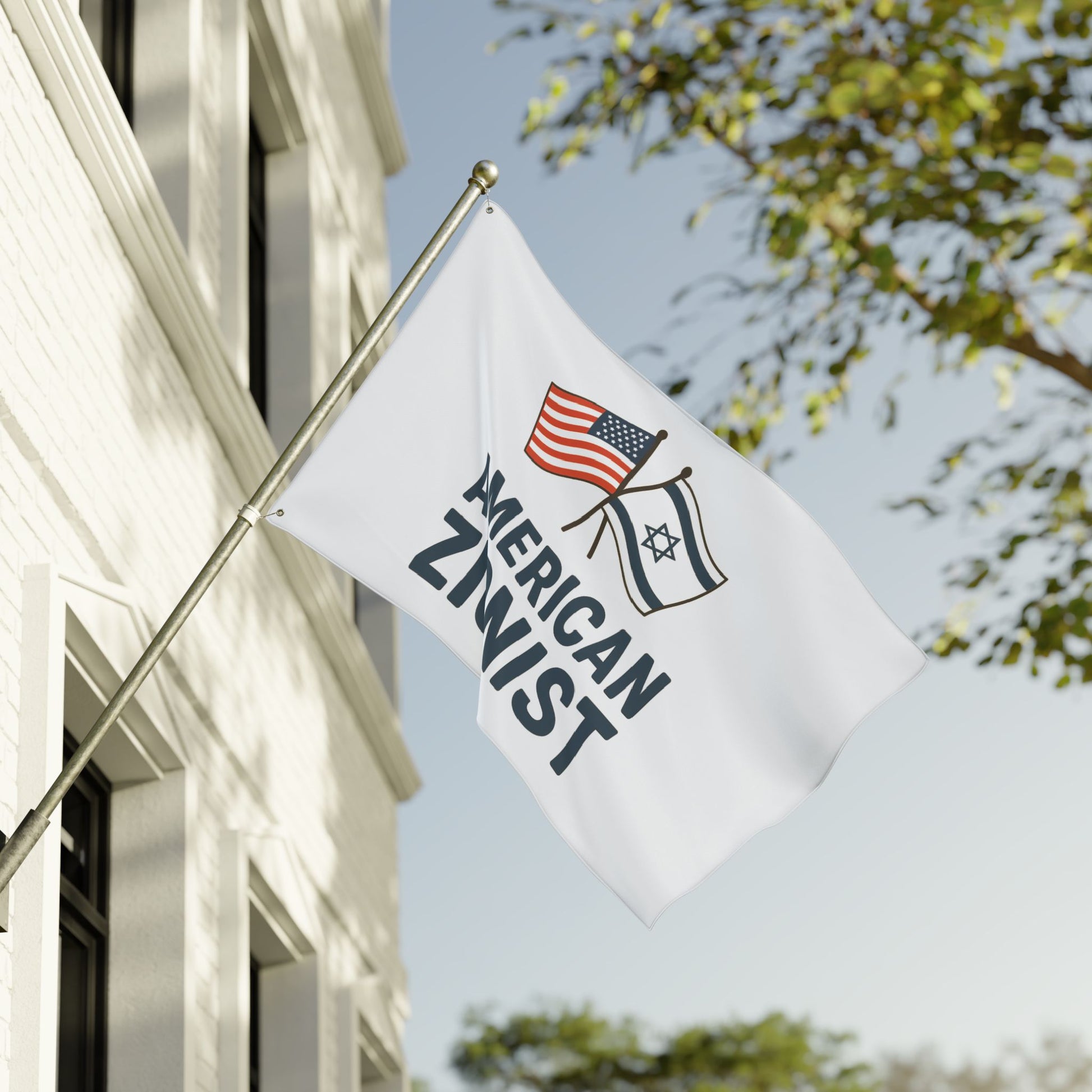 American Zionist: Two Flags Double Sided Flag - American Zionist