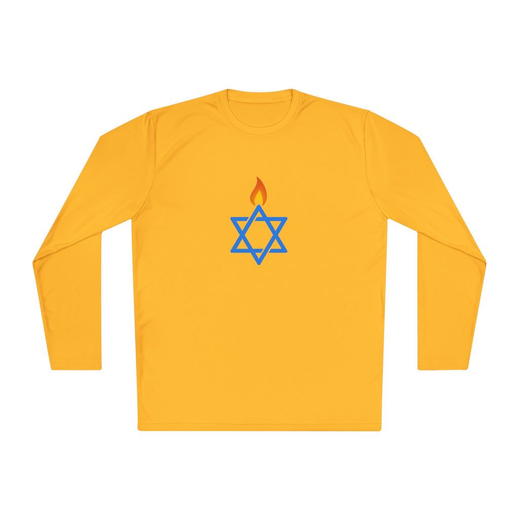 Fire Stars Of David Unisex Lightweight Long Sleeve Tee - American Zionist