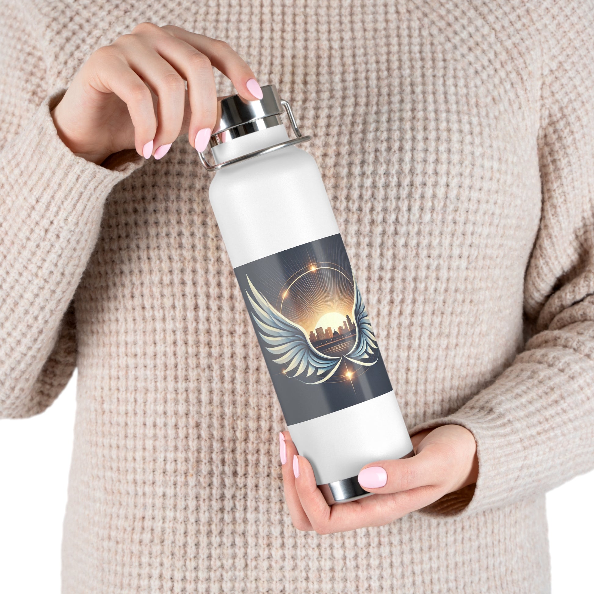 Sunset Wings Copper Vacuum Insulated Bottle, 22oz - American Zionist