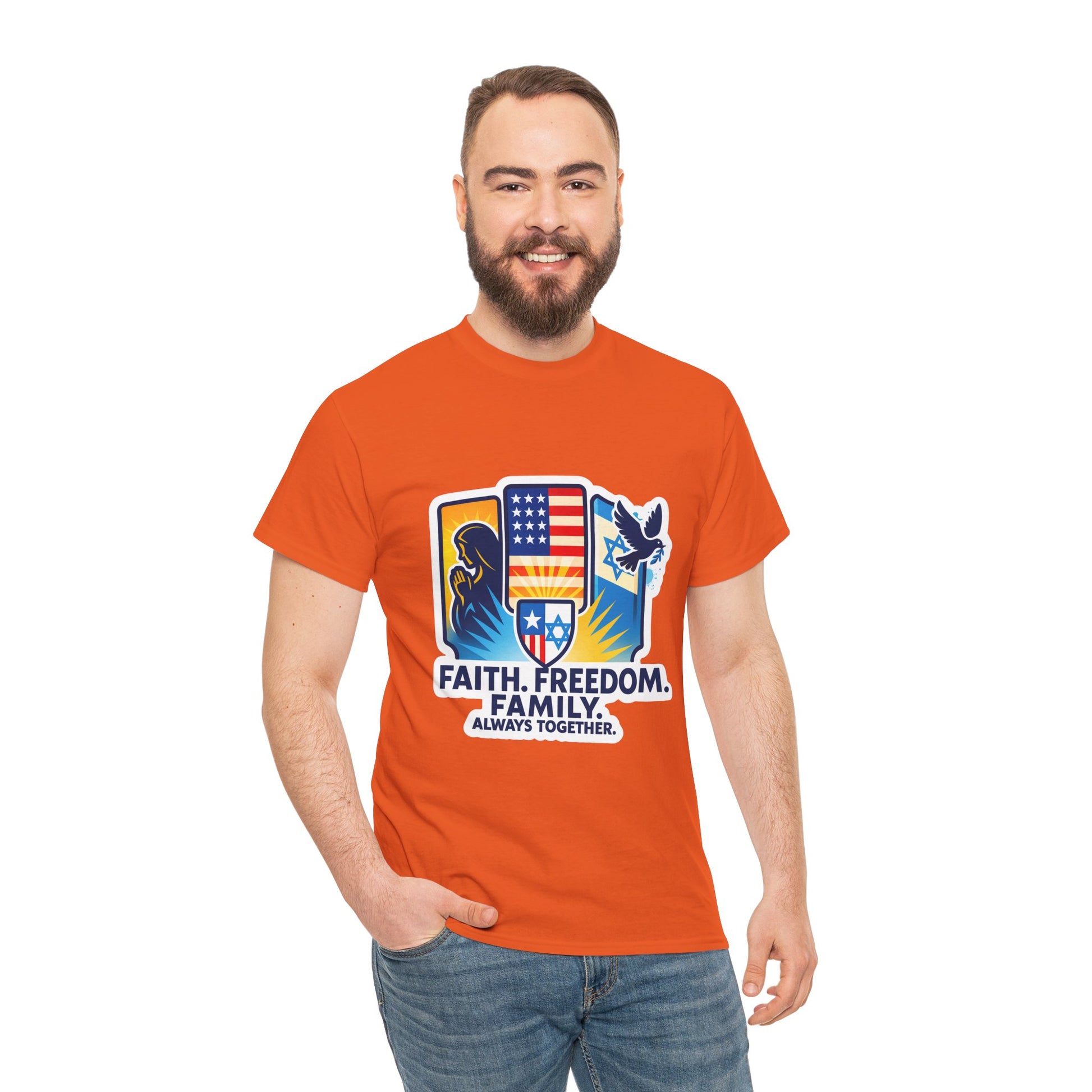 Shield Of Togetherness Unisex Heavy Cotton Tee - American Zionist