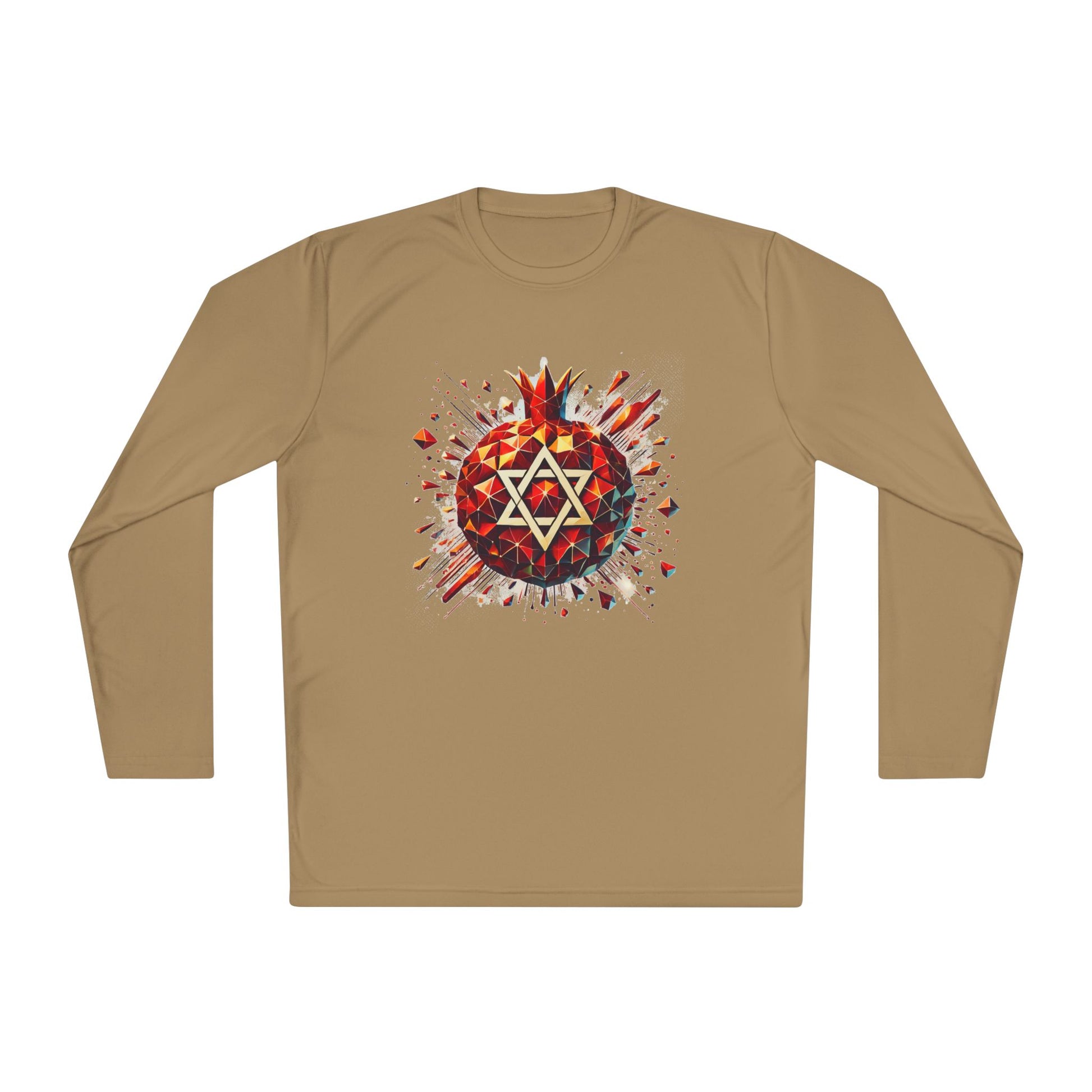 Pomegranate Star of David Unisex Lightweight Long Sleeve Tee - American Zionist
