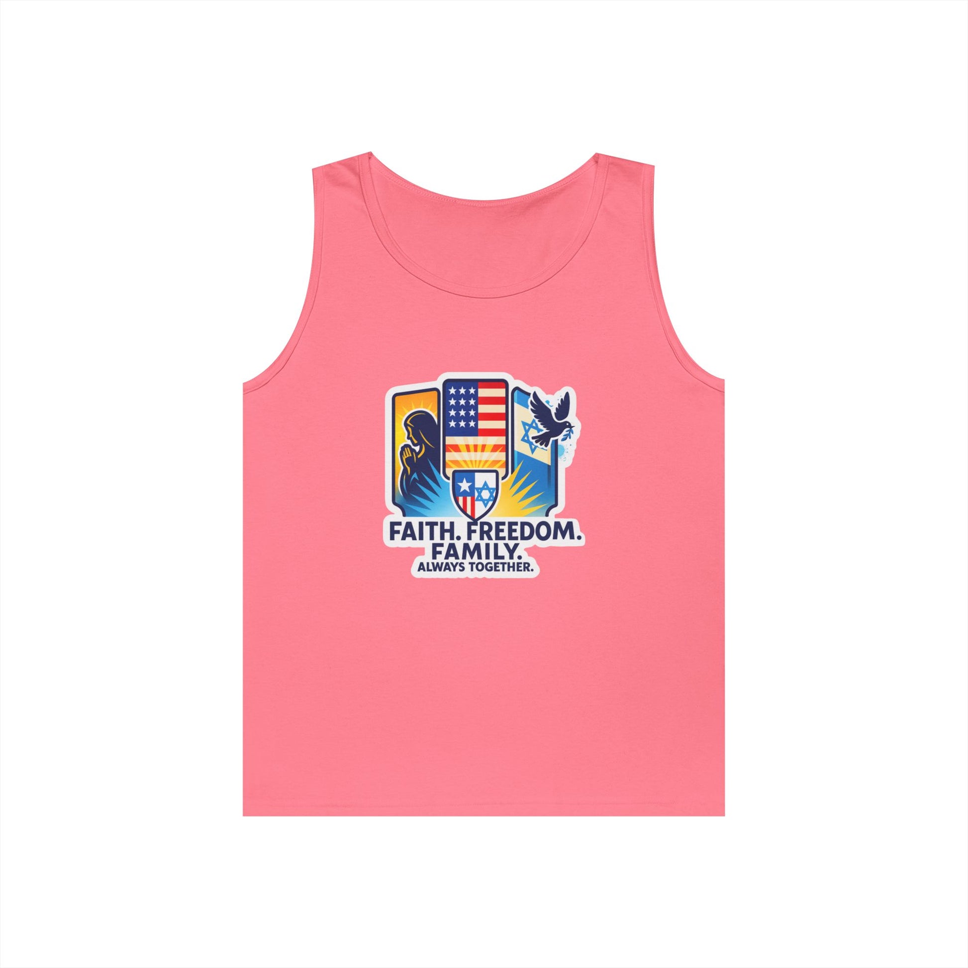 Faith Freedom Family Unisex Heavy Cotton Tank Top - American Zionist