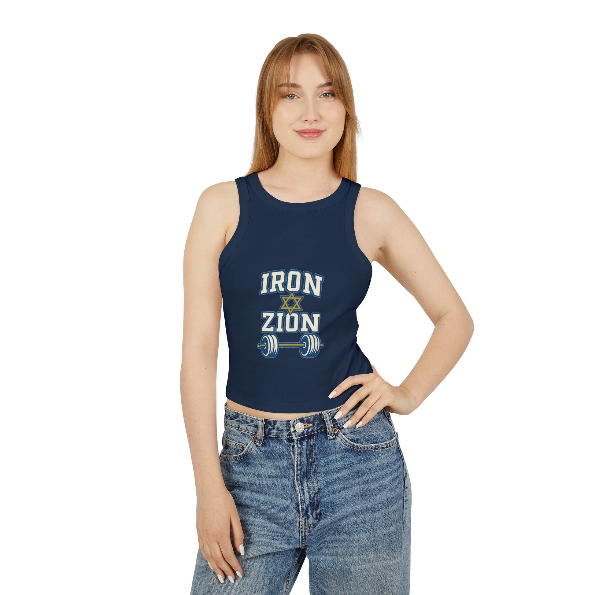 Iron Zion Women's Micro Rib Racer Tank Top - American Zionist