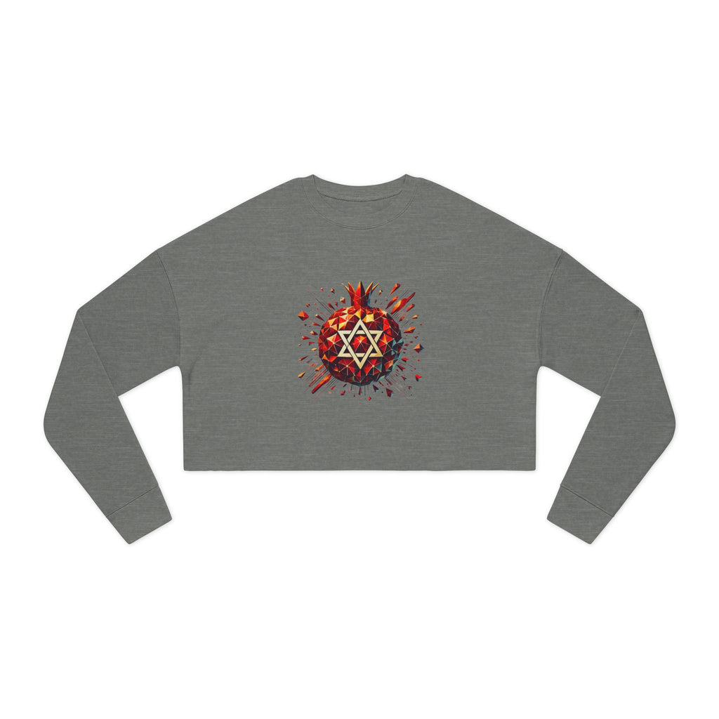 Pomegranate Star of David Women's Cropped Sweatshirt - American Zionist