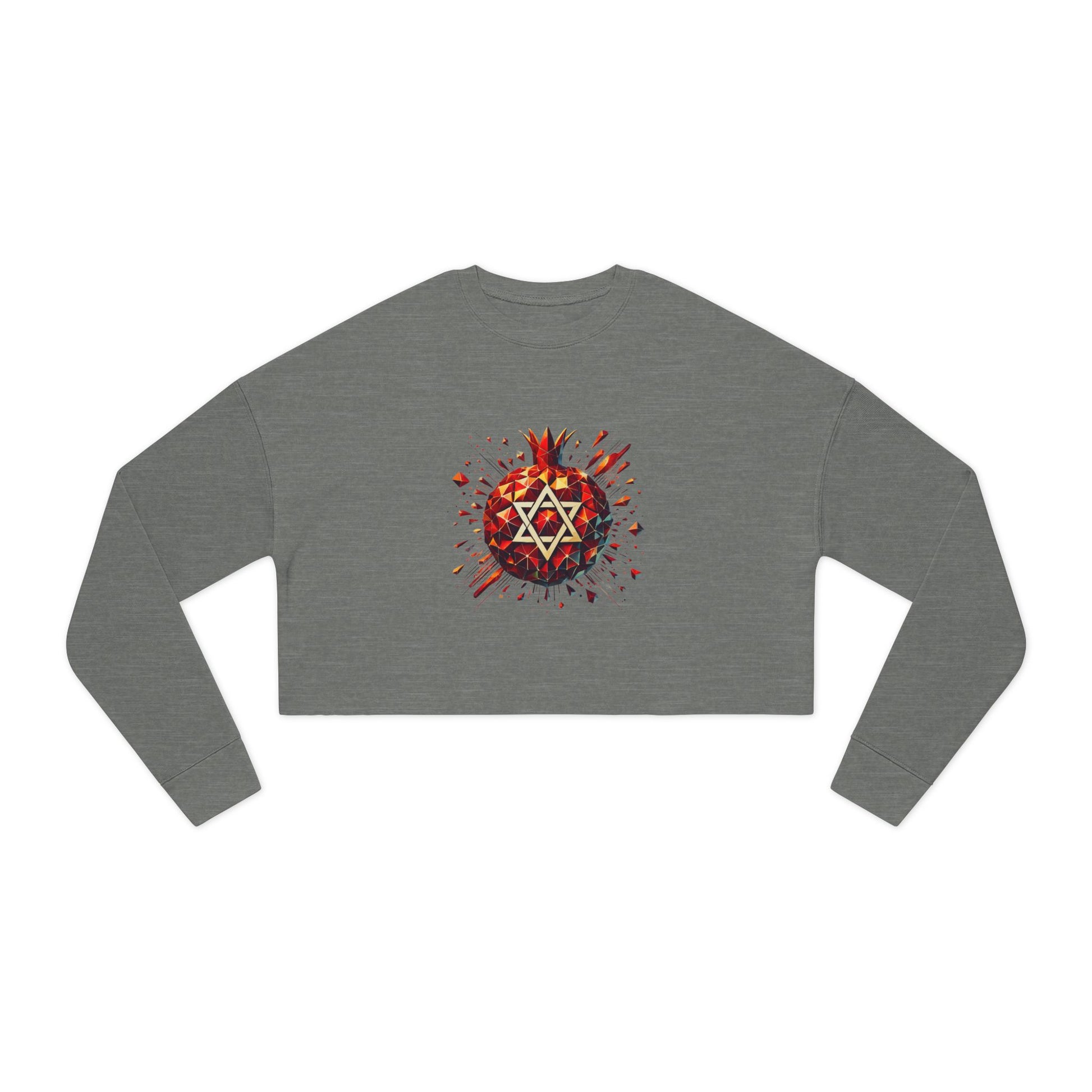 Pomegranate Star of David Women's Cropped Sweatshirt - American Zionist