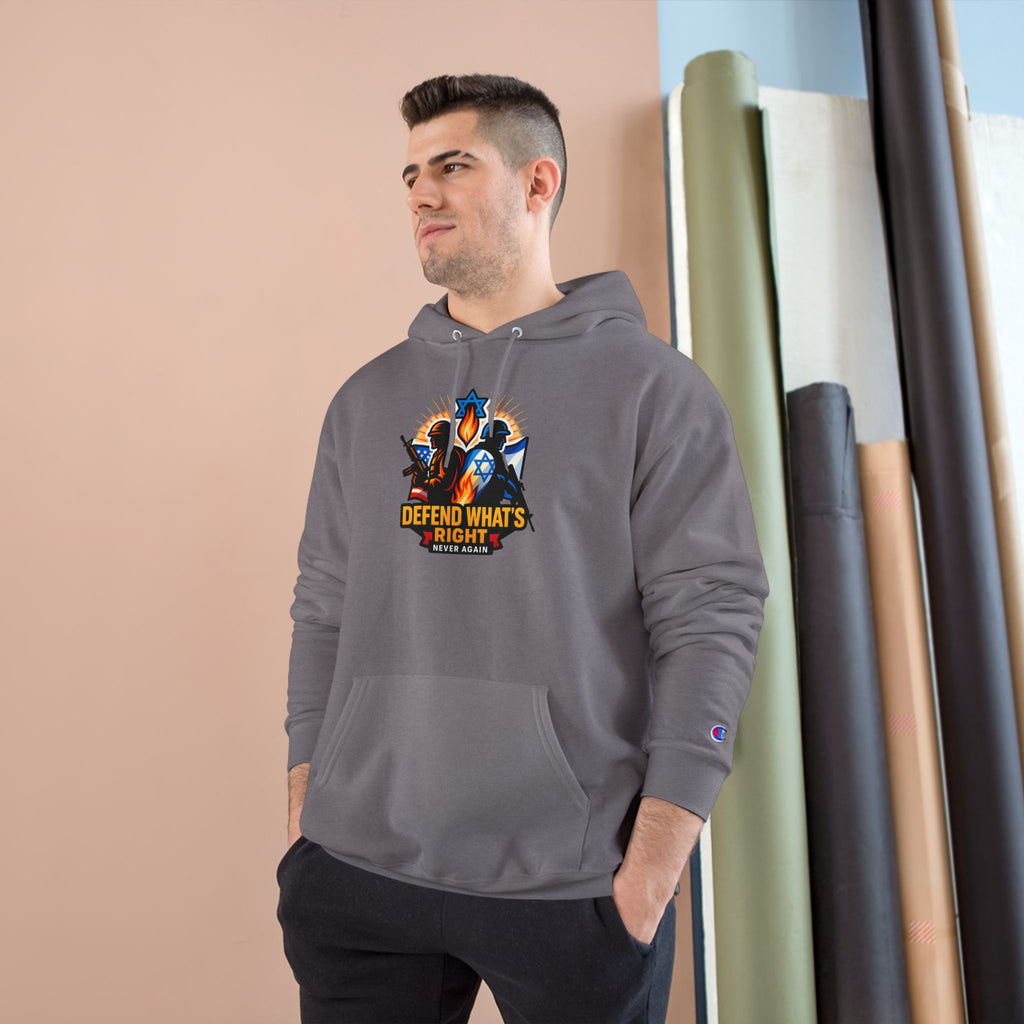 Defend What's Right Champion Hoodie - American Zionist
