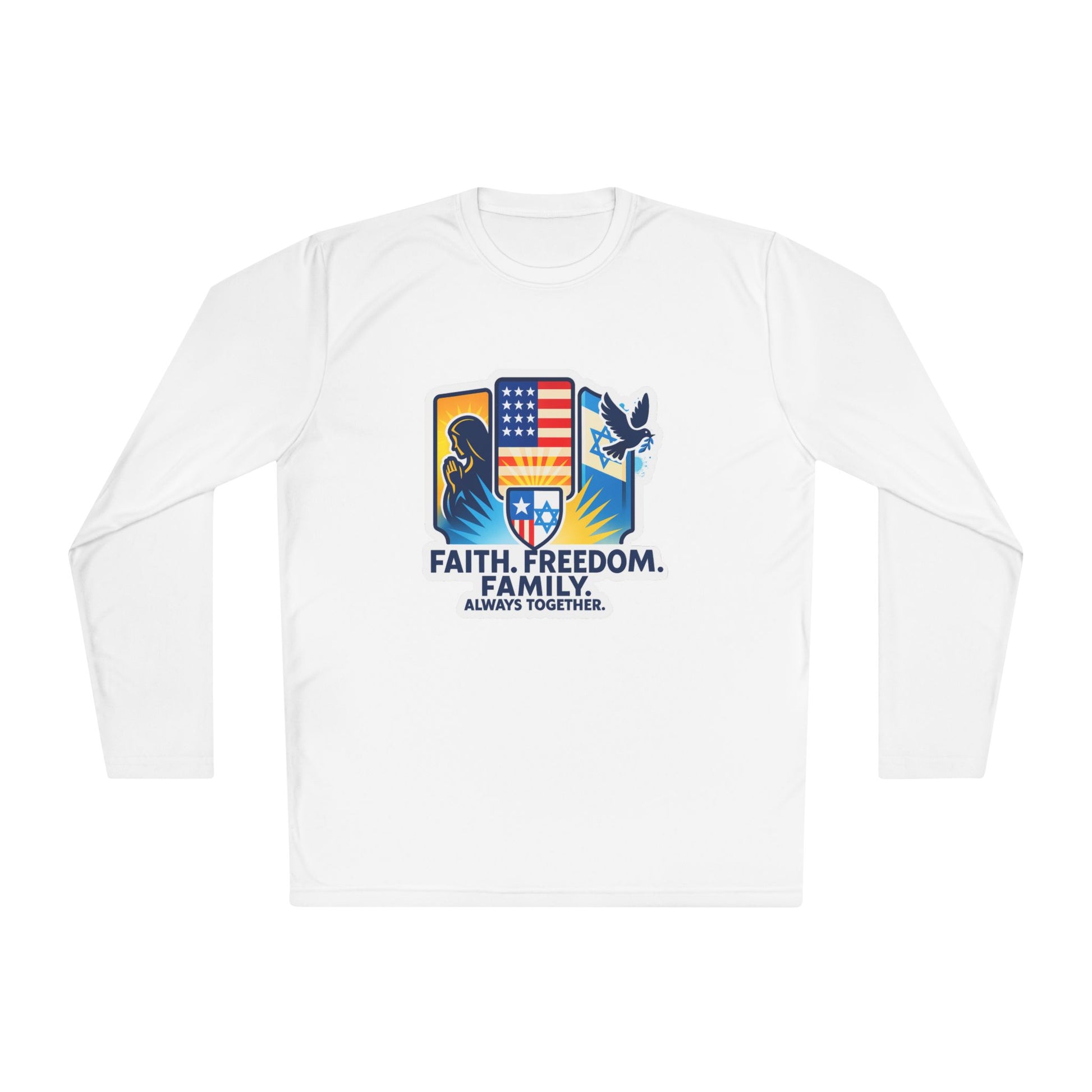 Faith Freedom Family Unisex Lightweight Long Sleeve Tee - American Zionist