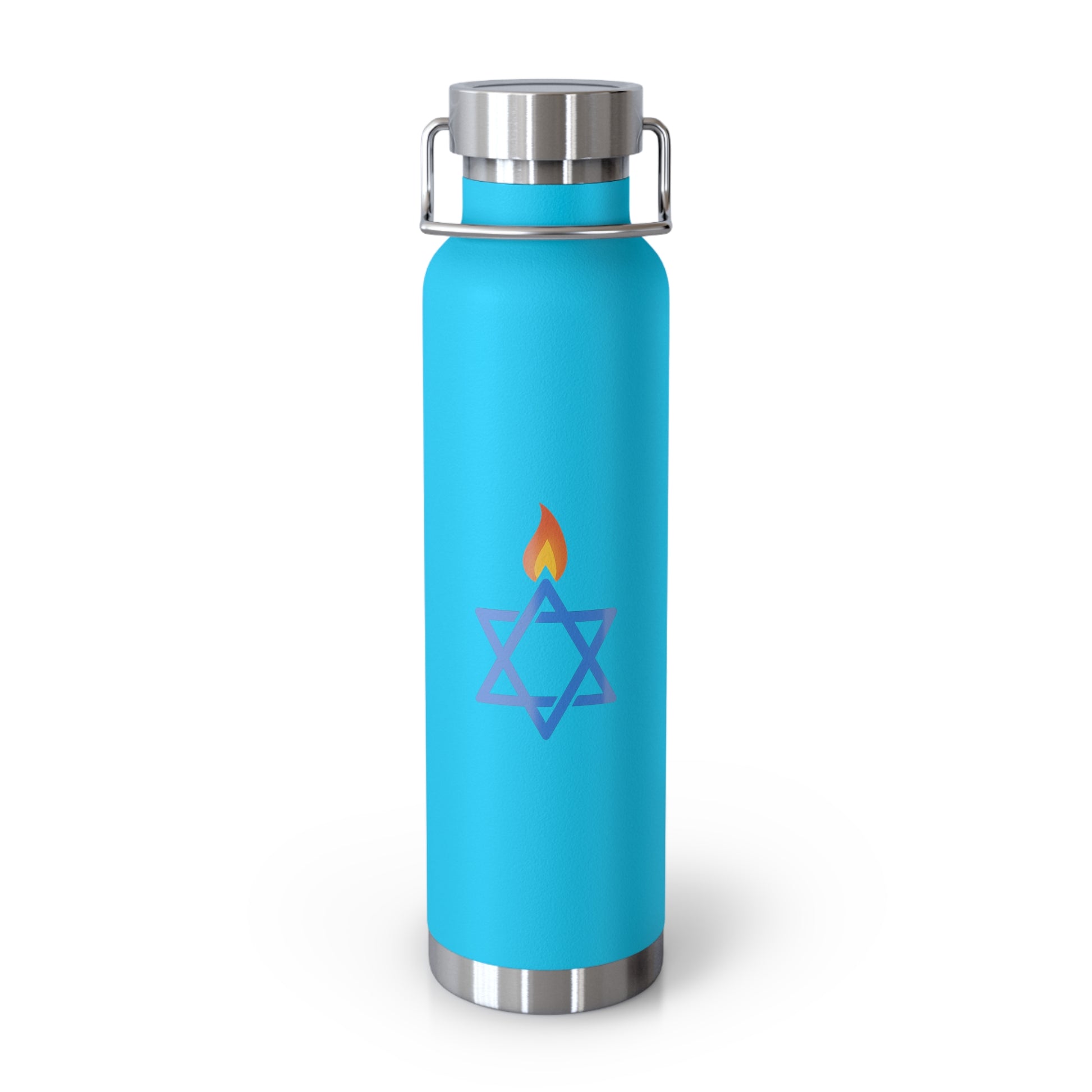 Fire Stars Of David Copper Vacuum Insulated Bottle, 22oz - American Zionist