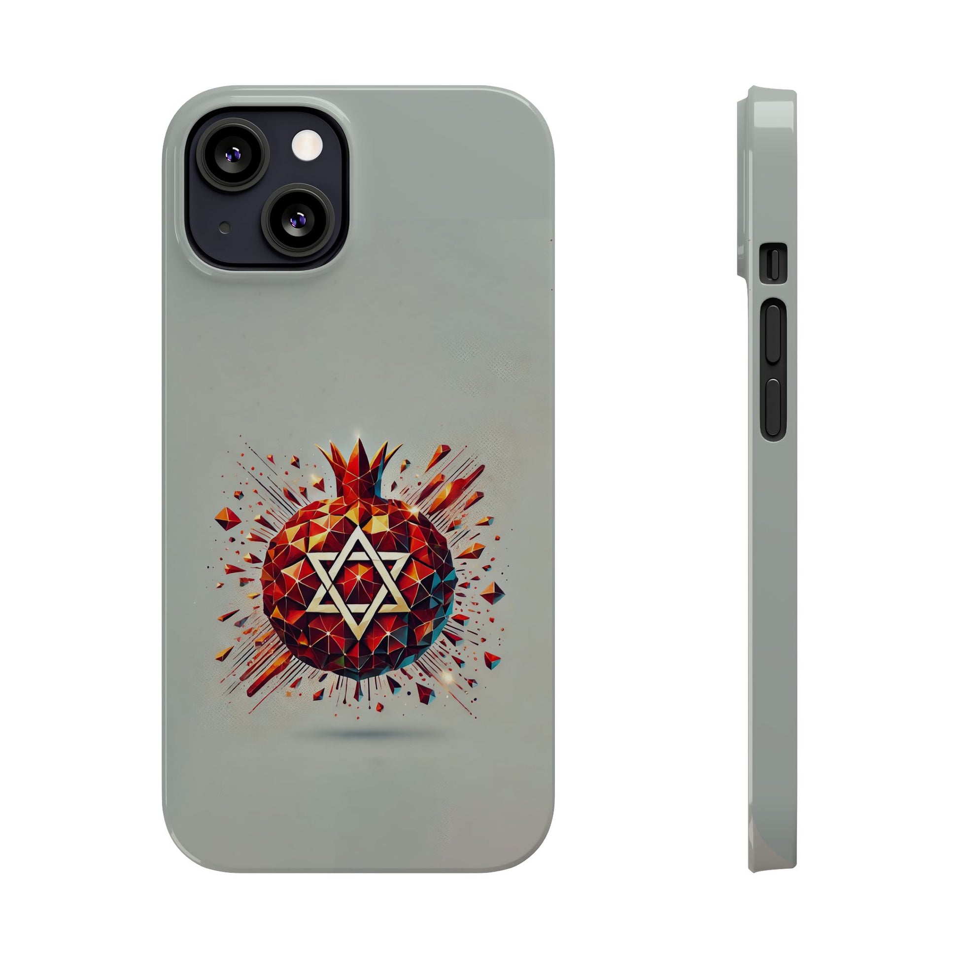 Pomegranate Star of David Slim Phone Cases - American Zionist