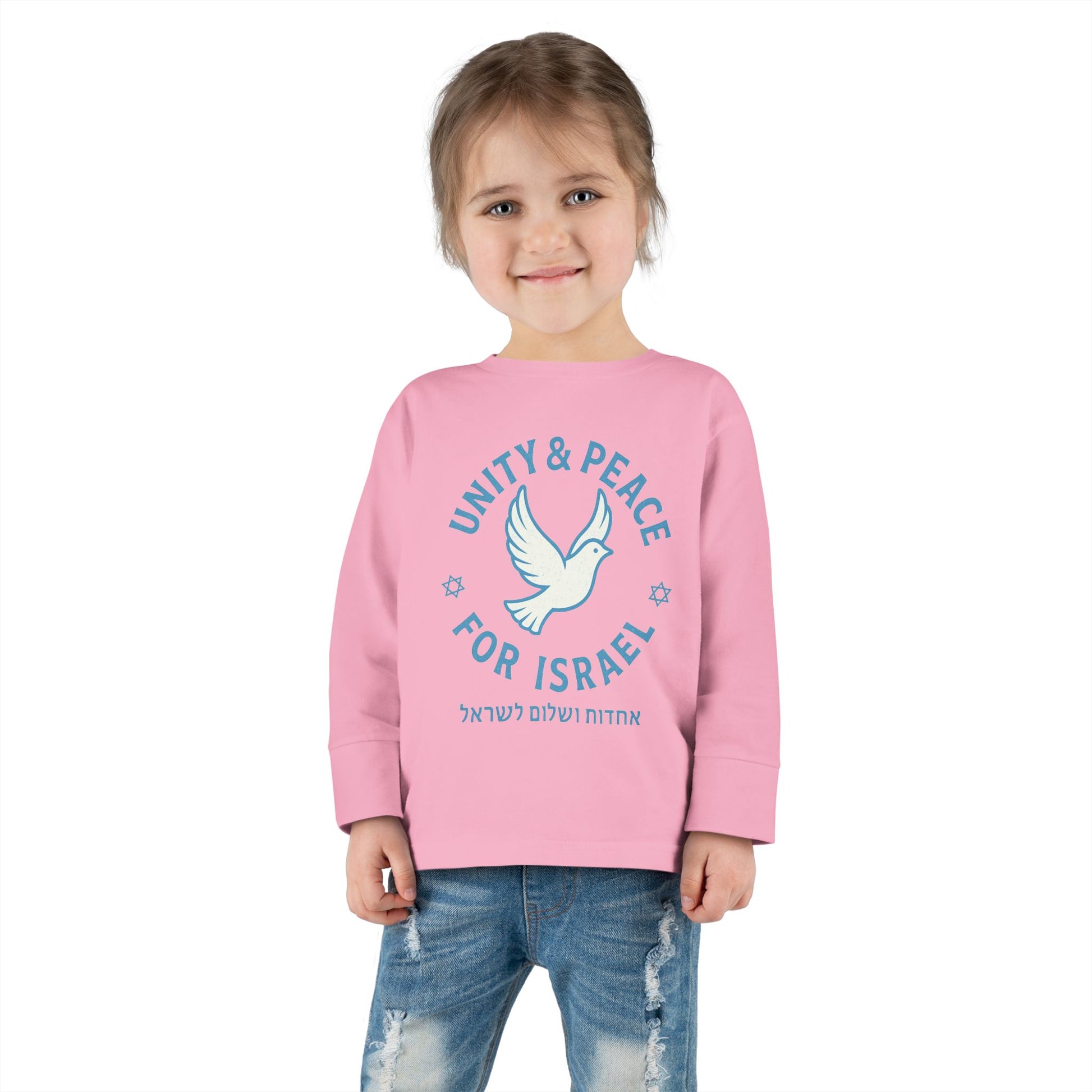Unity Peace For Israel Toddler Long Sleeve Tee - American Zionist