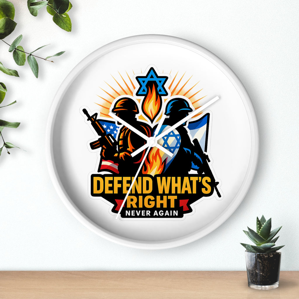 Defend Whats Right Wall Clock - American Zionist