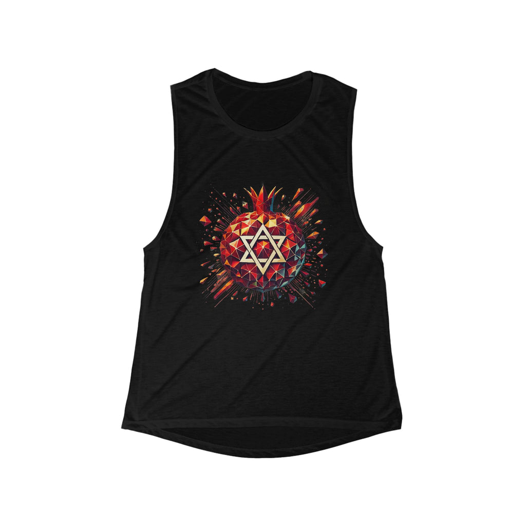 Pomegranate Star of David Women's Flowy Scoop Muscle Tank - American Zionist