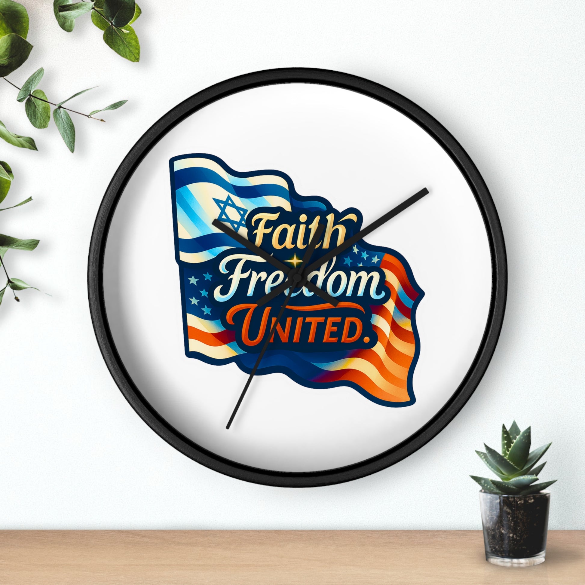 Faith Freedom United Wall Clock - American Zionist