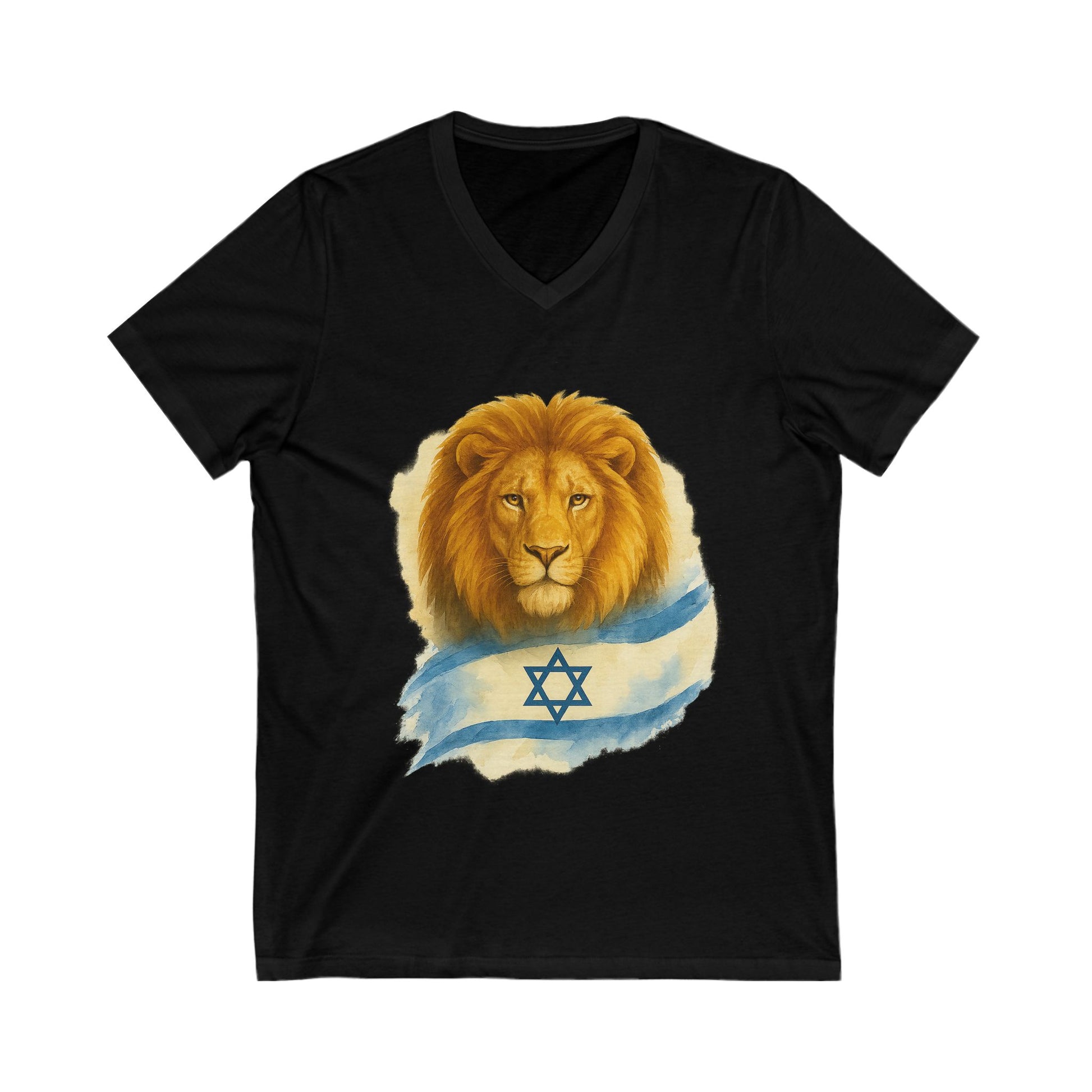Lion Of Israel Unisex Jersey Short Sleeve V - Neck Tee - American Zionist