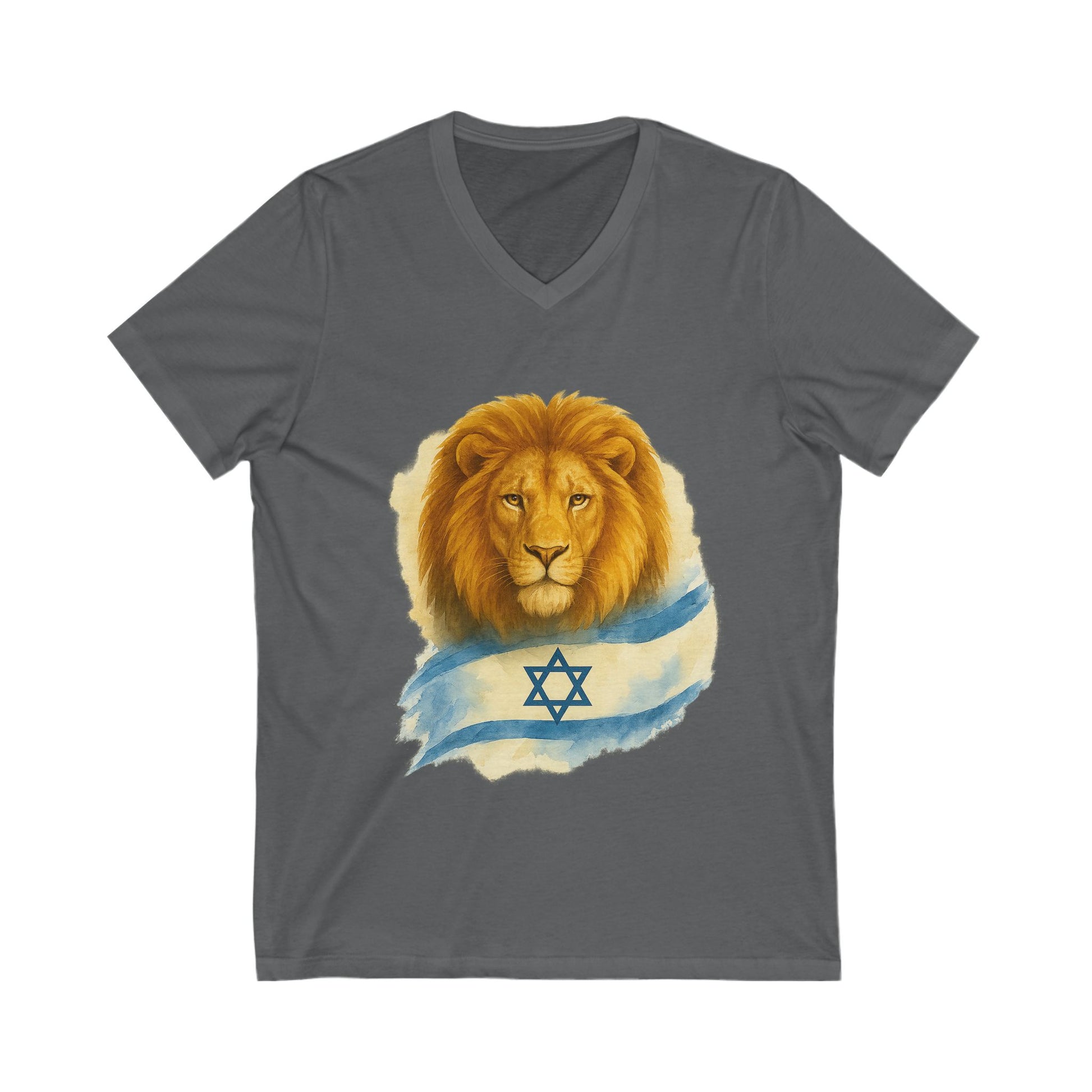 Lion Of Israel Unisex Jersey Short Sleeve V - Neck Tee - American Zionist