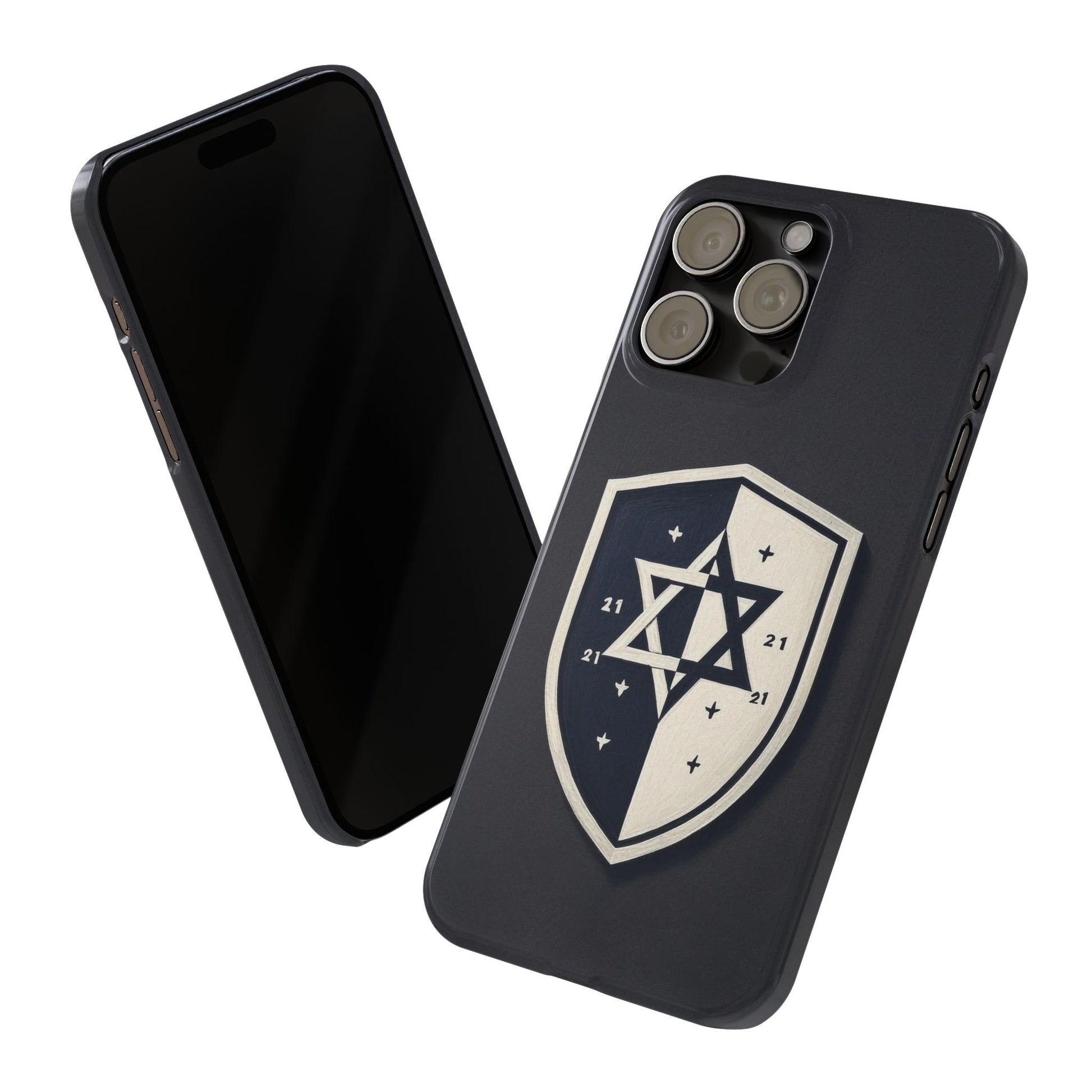 Black and White Shield Slim Phone Cases - American Zionist
