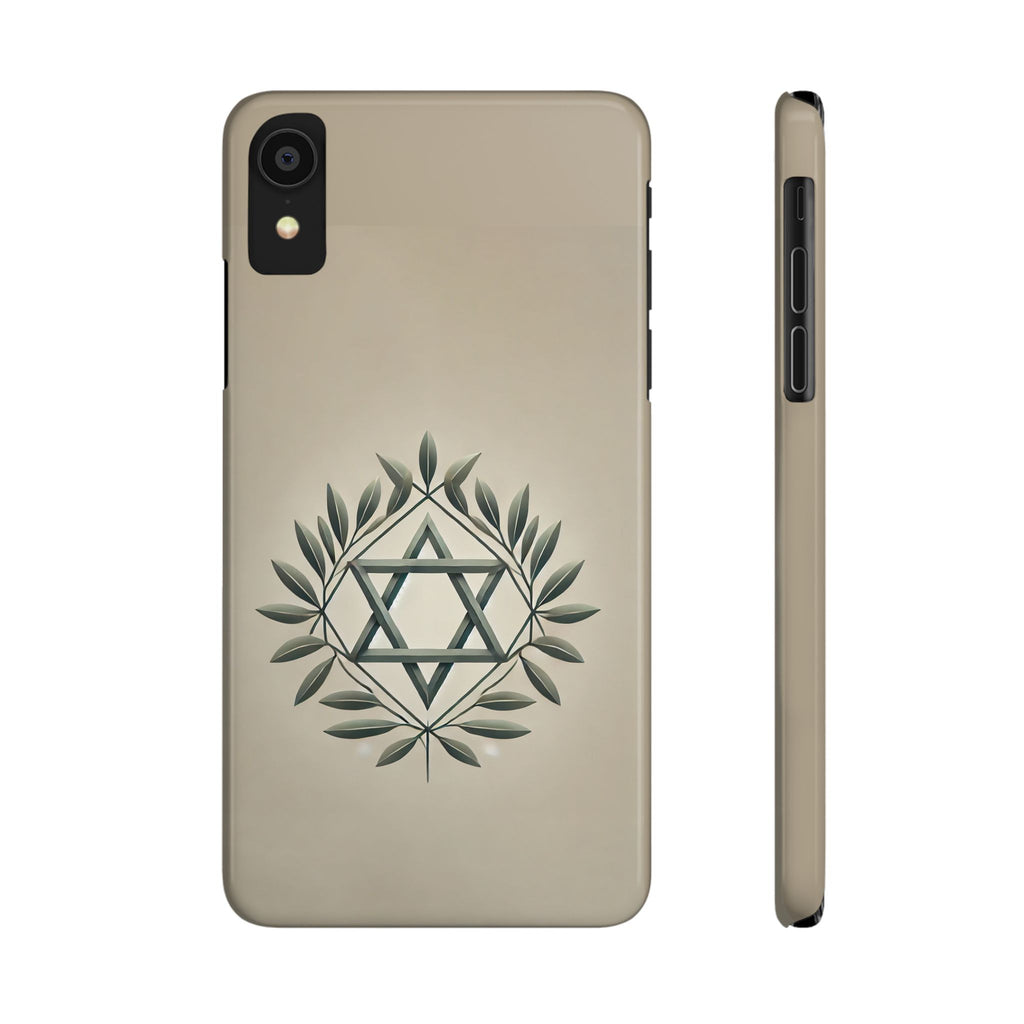 Olive and Star of David Slim Phone Cases - American Zionist