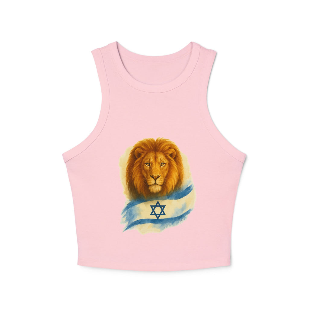 Lion Of Israel Women's Micro Rib Racer Tank Top - American Zionist