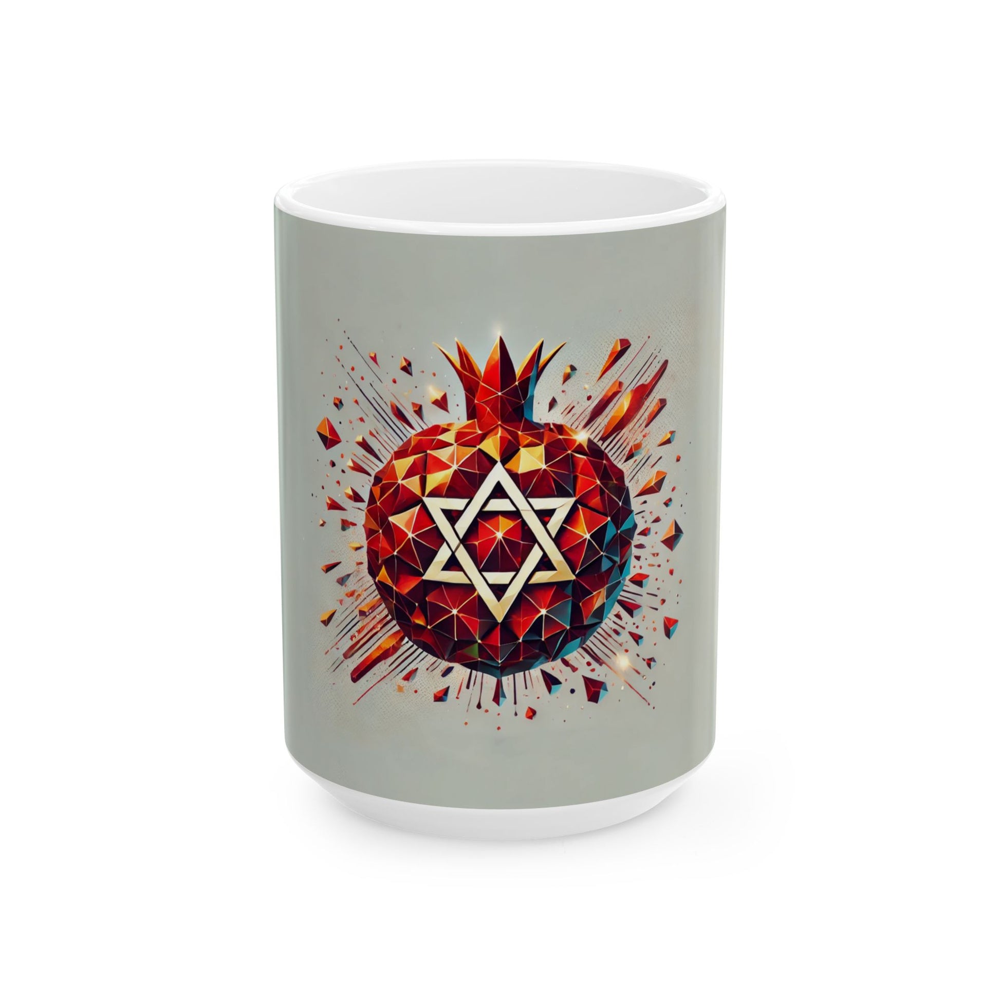 Pomegranate Star of David Ceramic Mug 11oz, 150z - American Zionist
