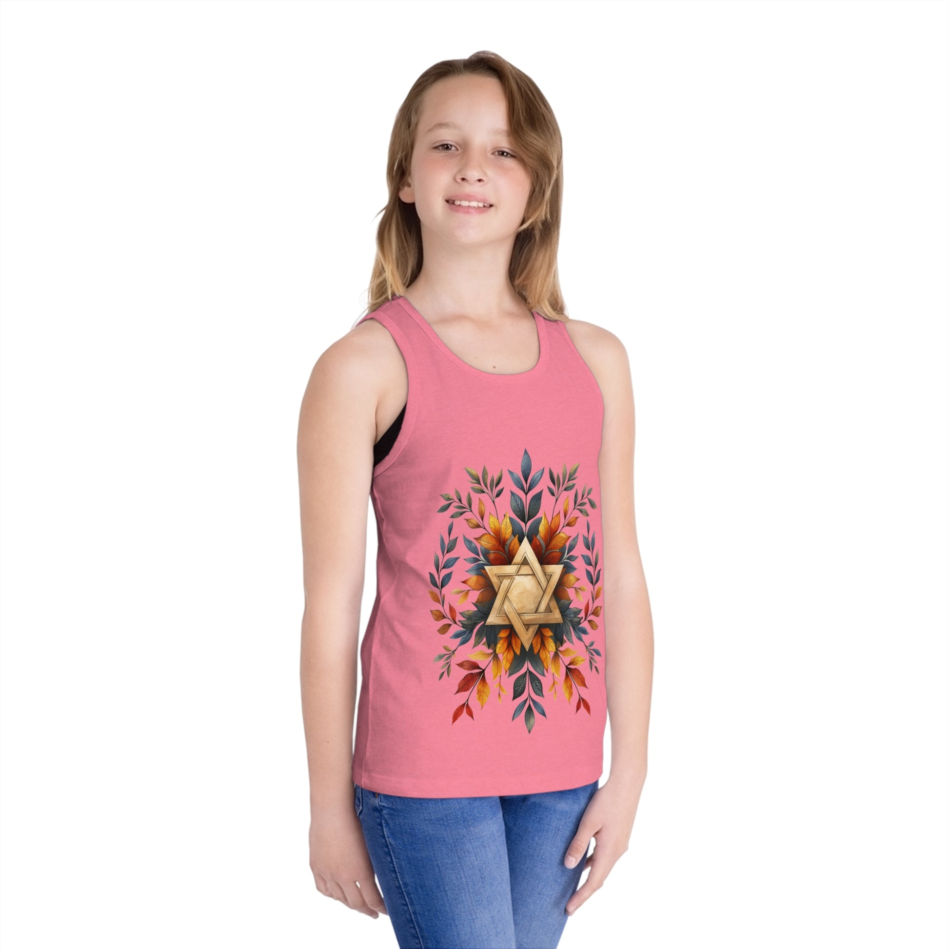 Star of David Wreath Kid's Jersey Tank Top - American Zionist